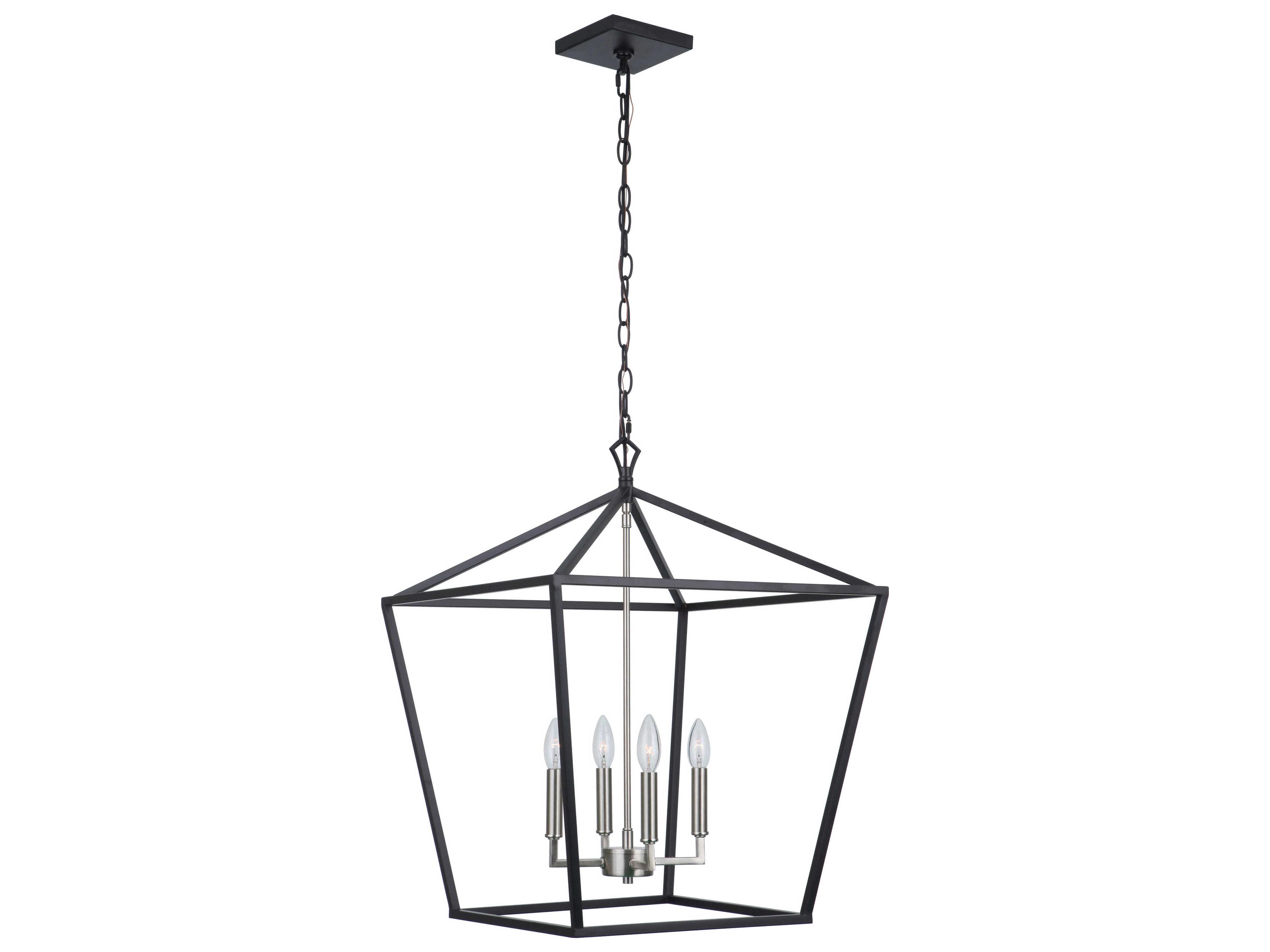 Craftmade Flynt Ii 4-Light Flat Black Brushed Polished Nickel Chandelier