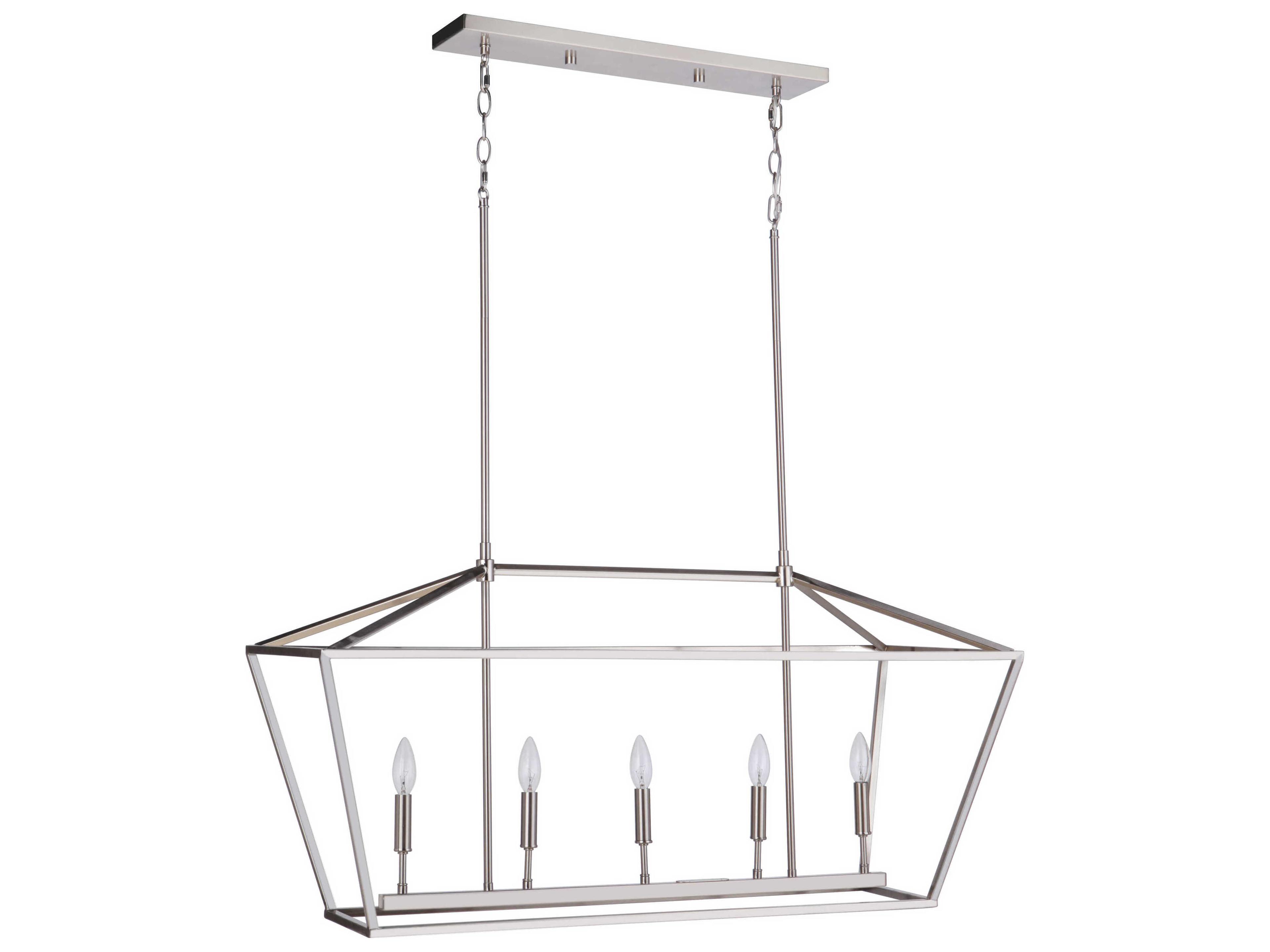 Flynt Ii 5-Light Flat Black Brushed Polished Nickel Island Pendant