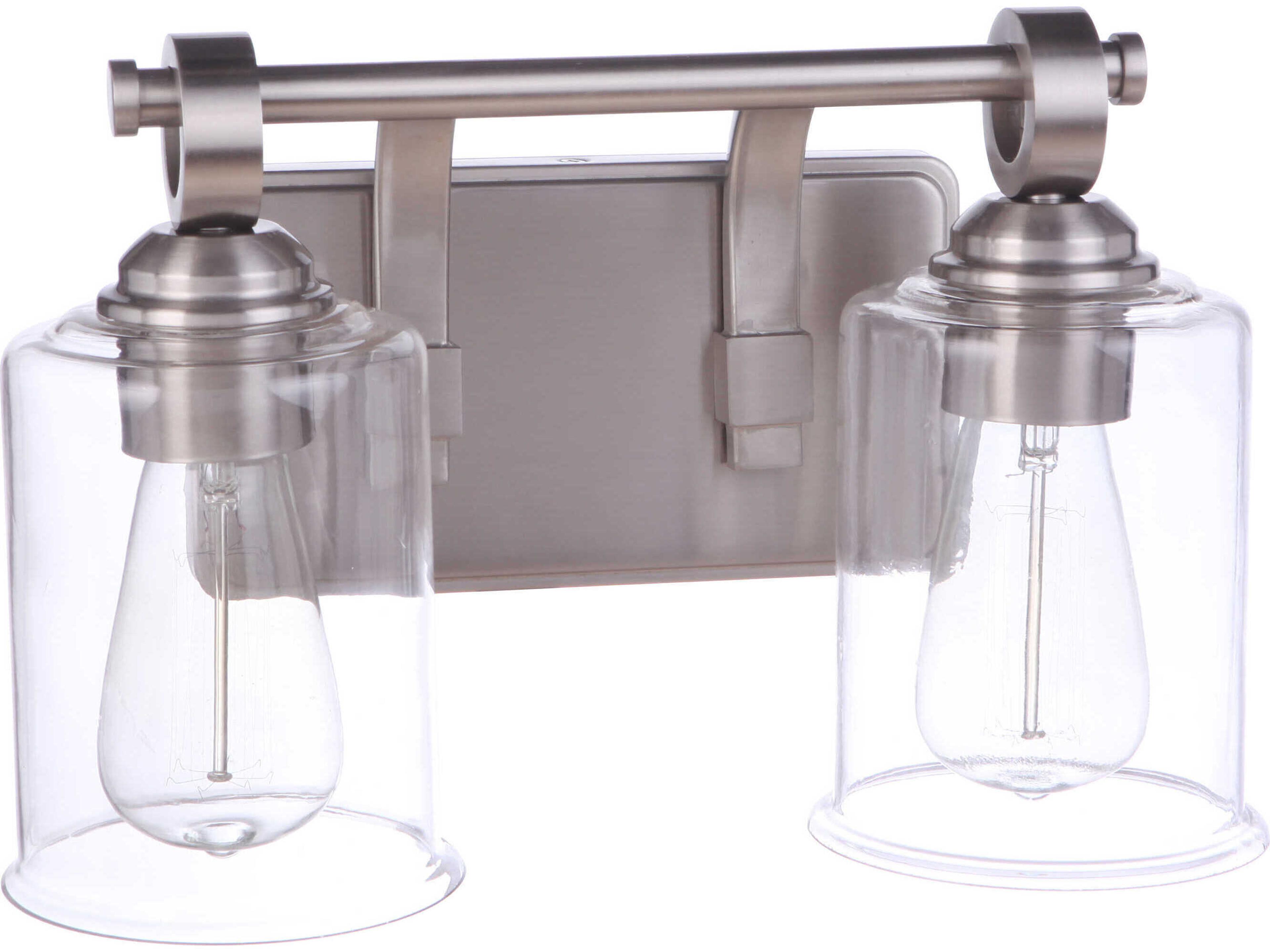 Craftmade Romero 2-Light Brushed Polished Nickel Glass Vanity Light