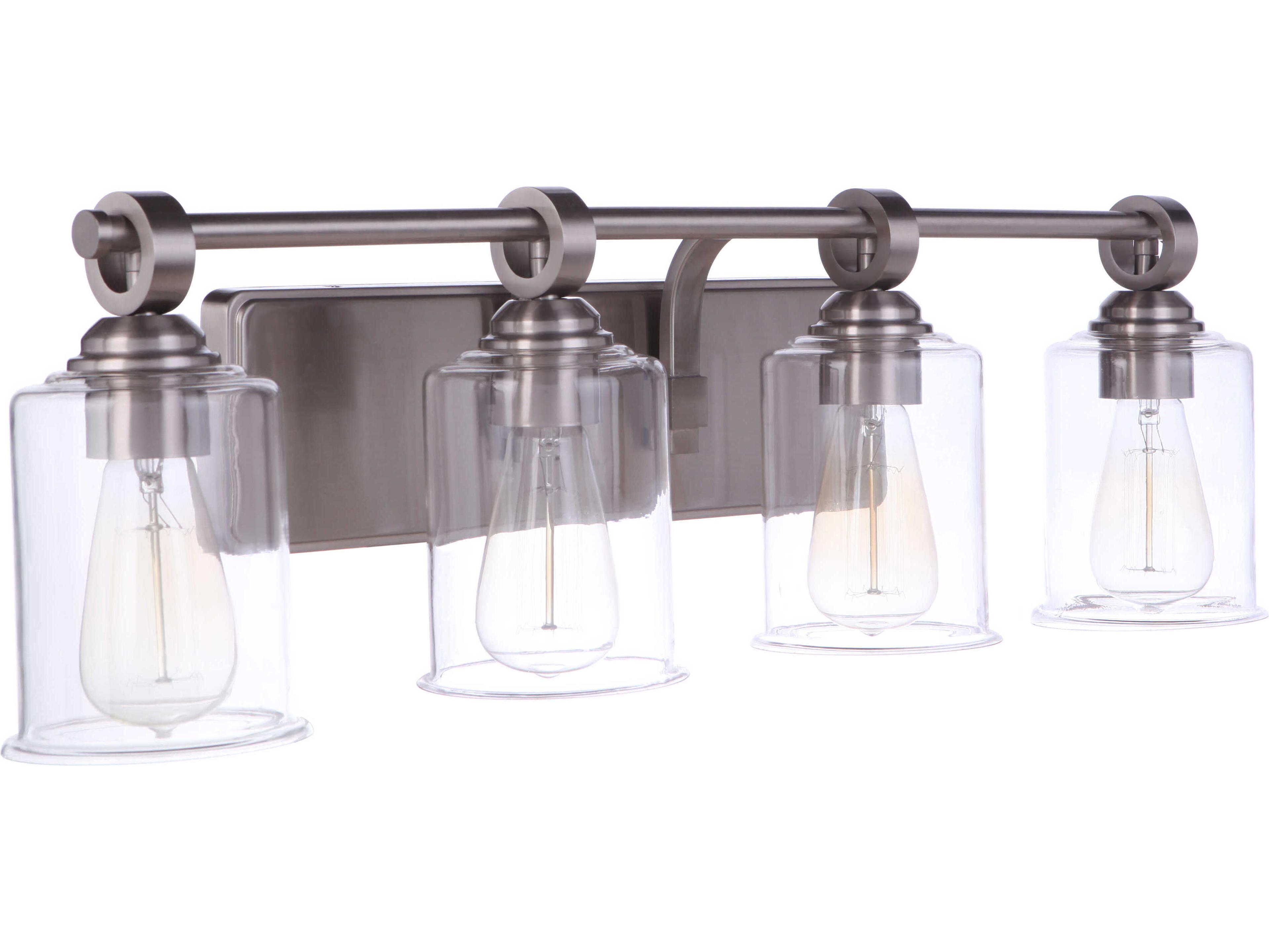 Romero 4-Light Brushed Polished Nickel Glass Vanity Light