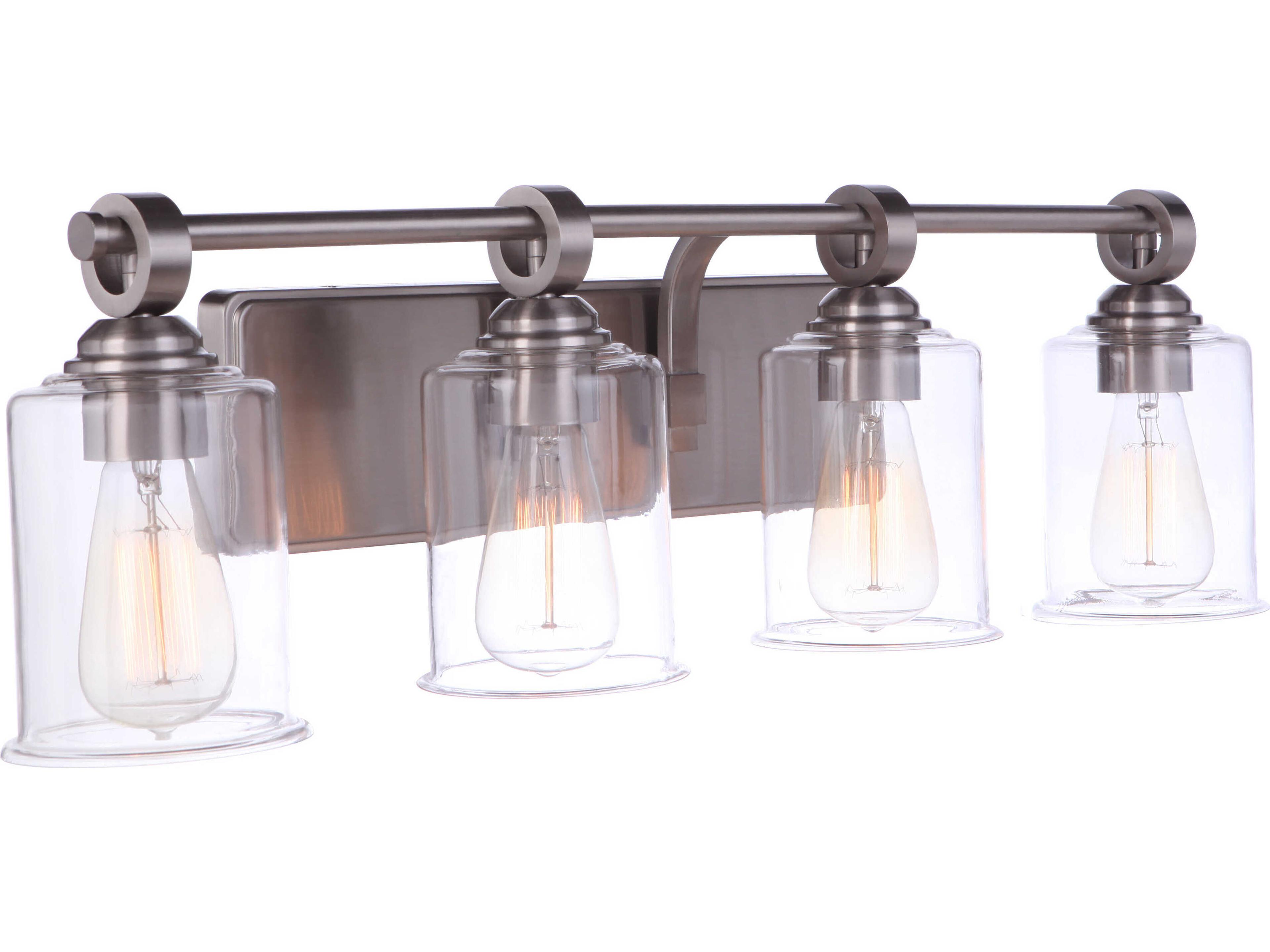 Craftmade Romero 4-Light Brushed Polished Nickel Glass Vanity Light