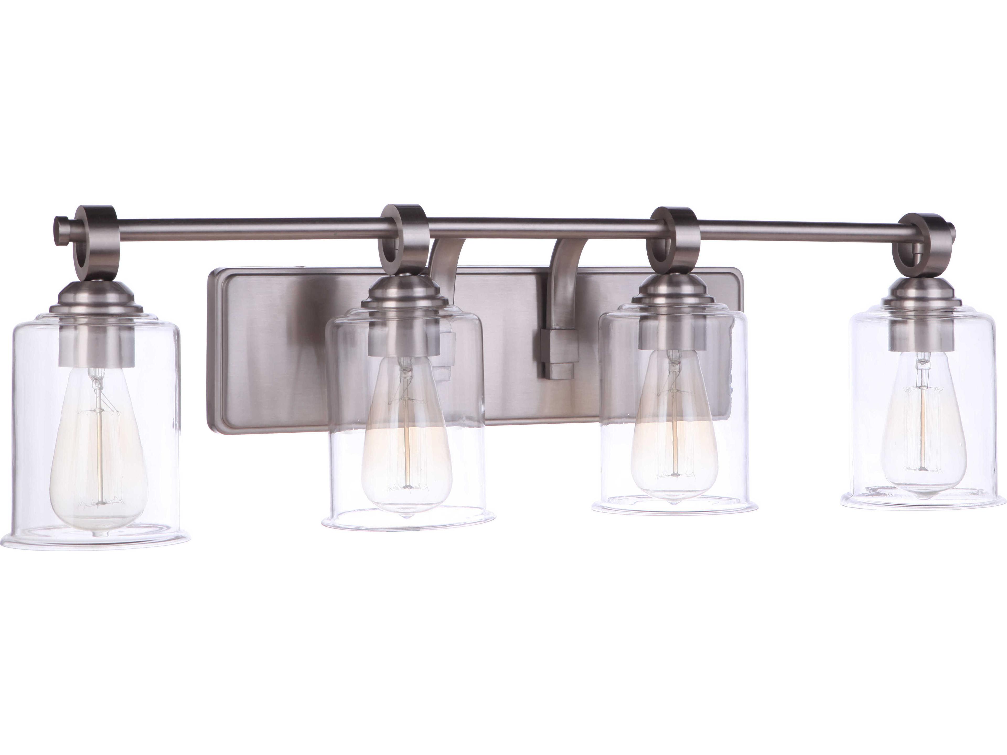 Craftmade Romero 4-Light Brushed Polished Nickel Glass Vanity Light