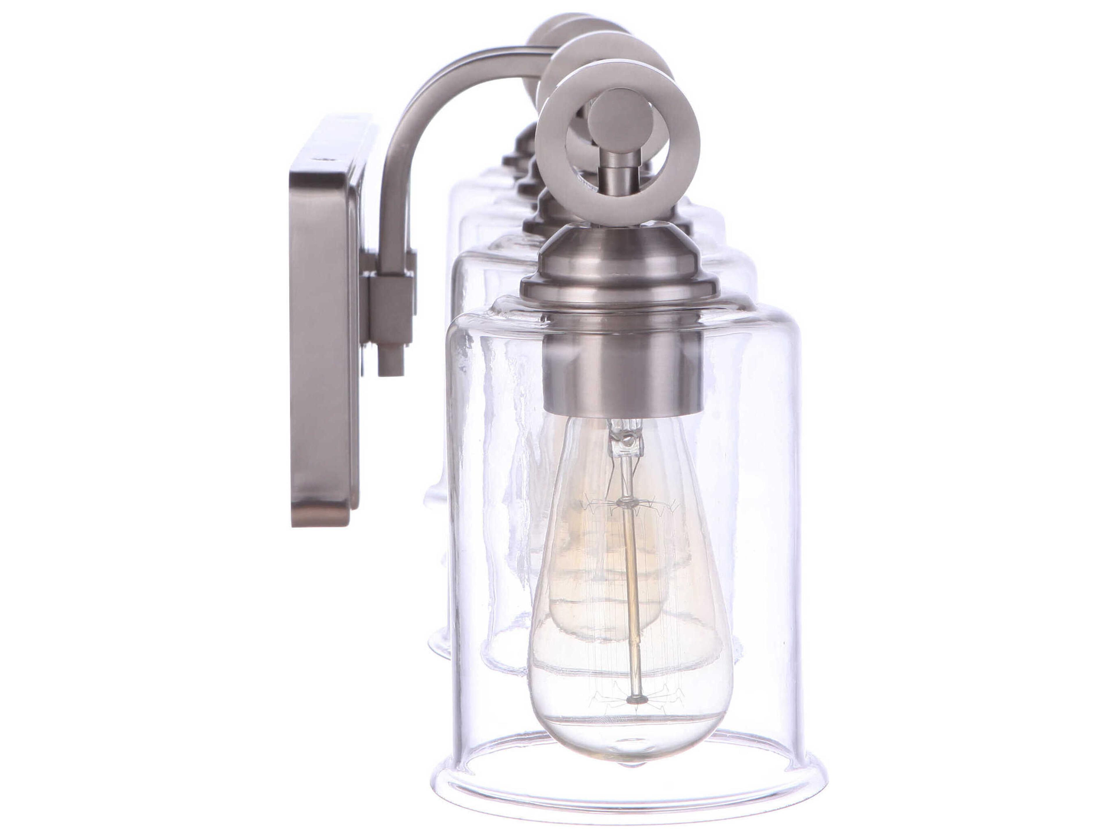 Craftmade Romero 4-Light Brushed Polished Nickel Glass Vanity Light