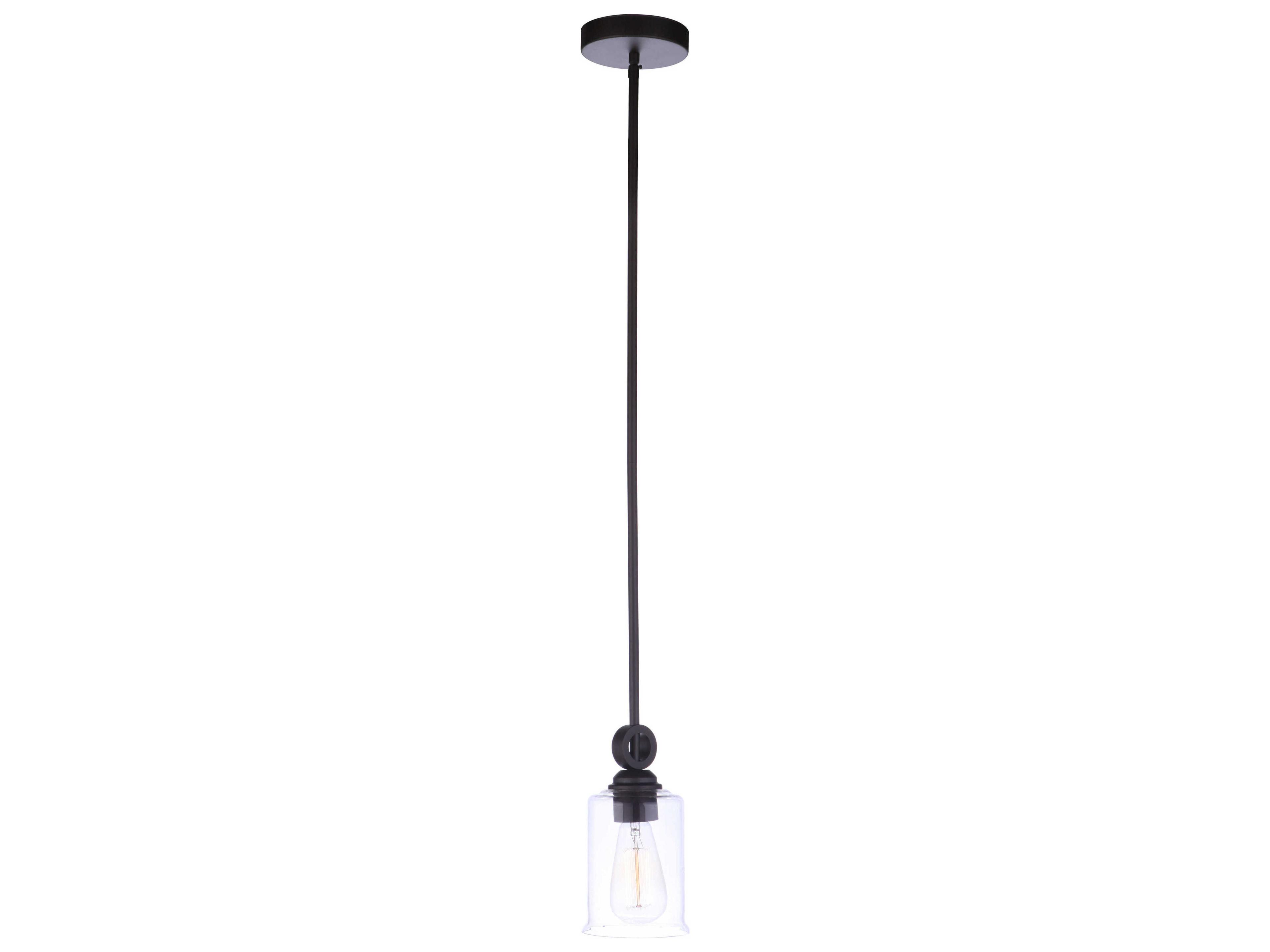 Romero 1-Light Espresso Brown Glass Cylinder Mini Pendant
