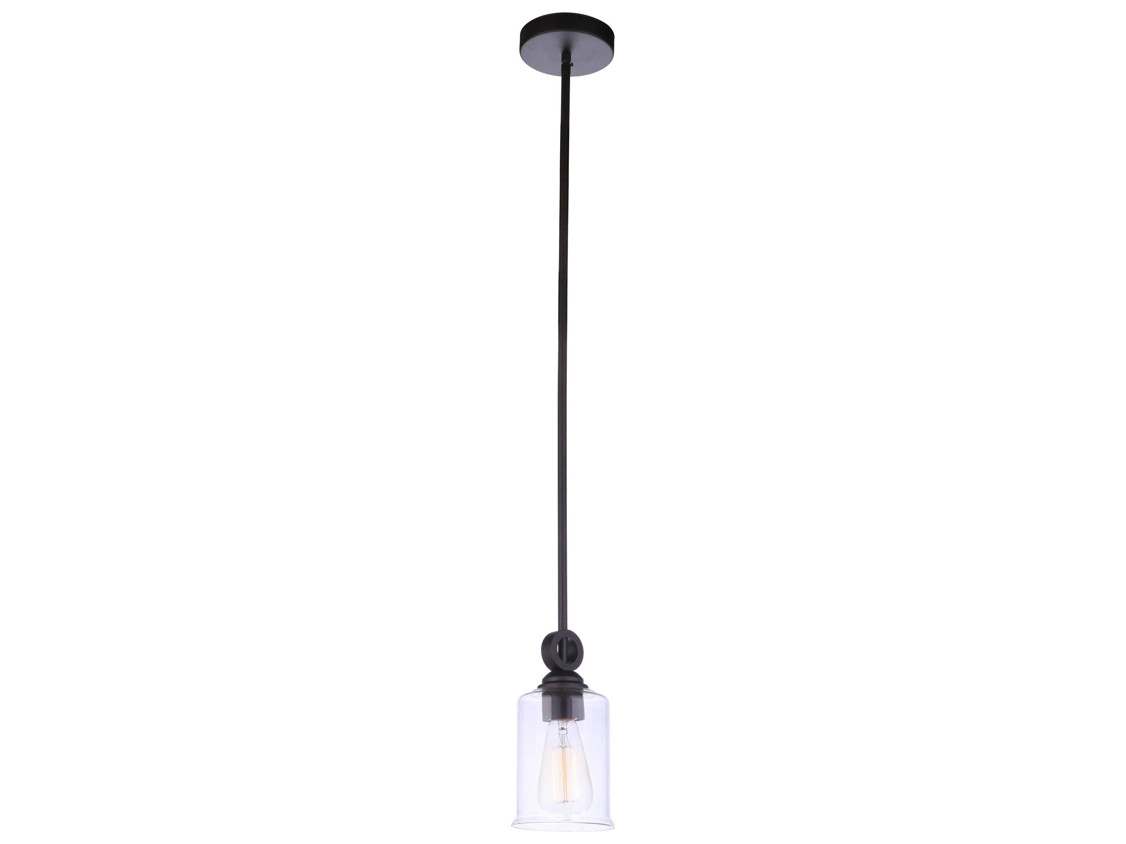 Craftmade Romero 1-Light Espresso Brown Glass Cylinder Mini Pendant