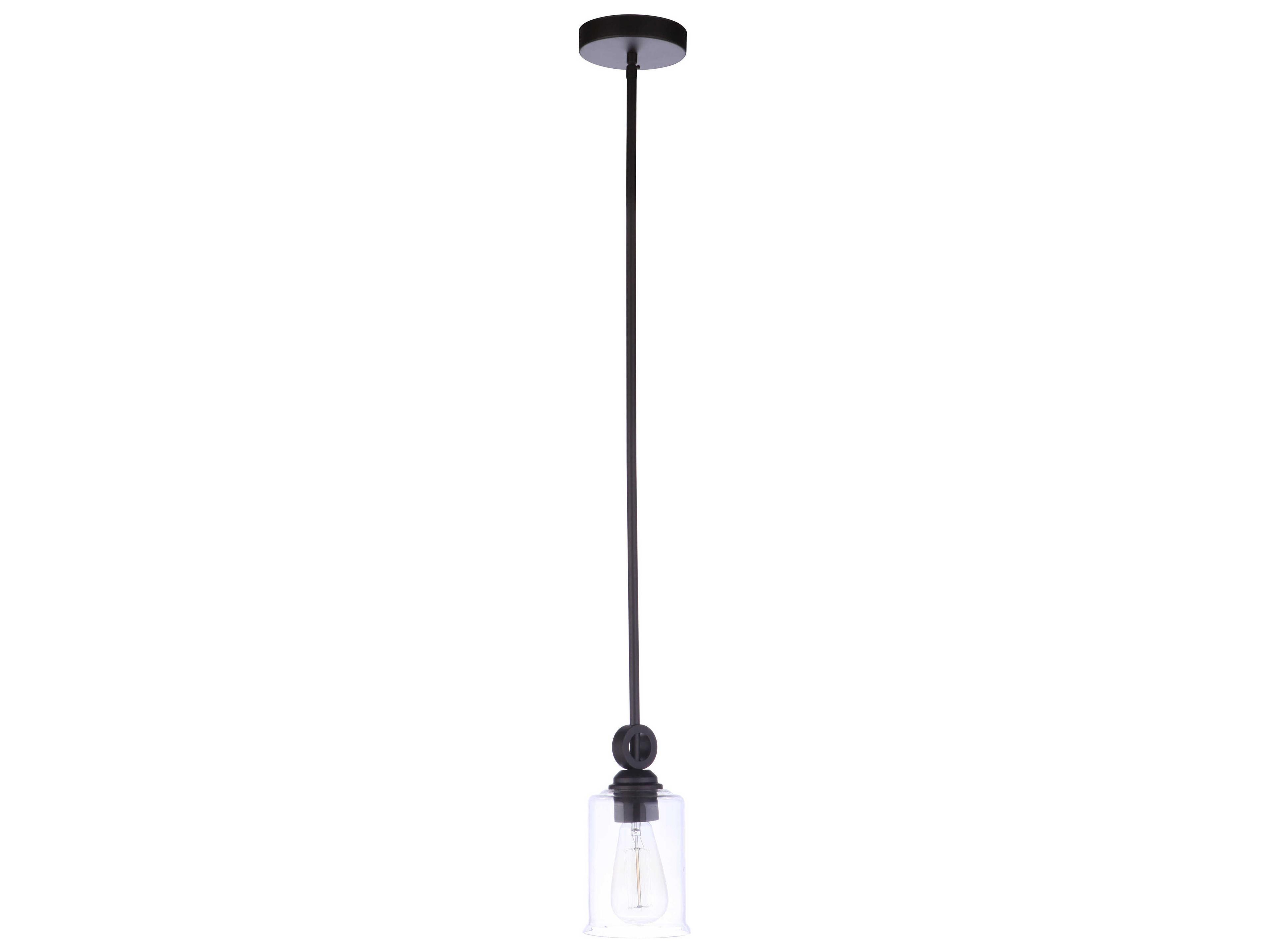 Craftmade Romero 1-Light Espresso Brown Glass Cylinder Mini Pendant
