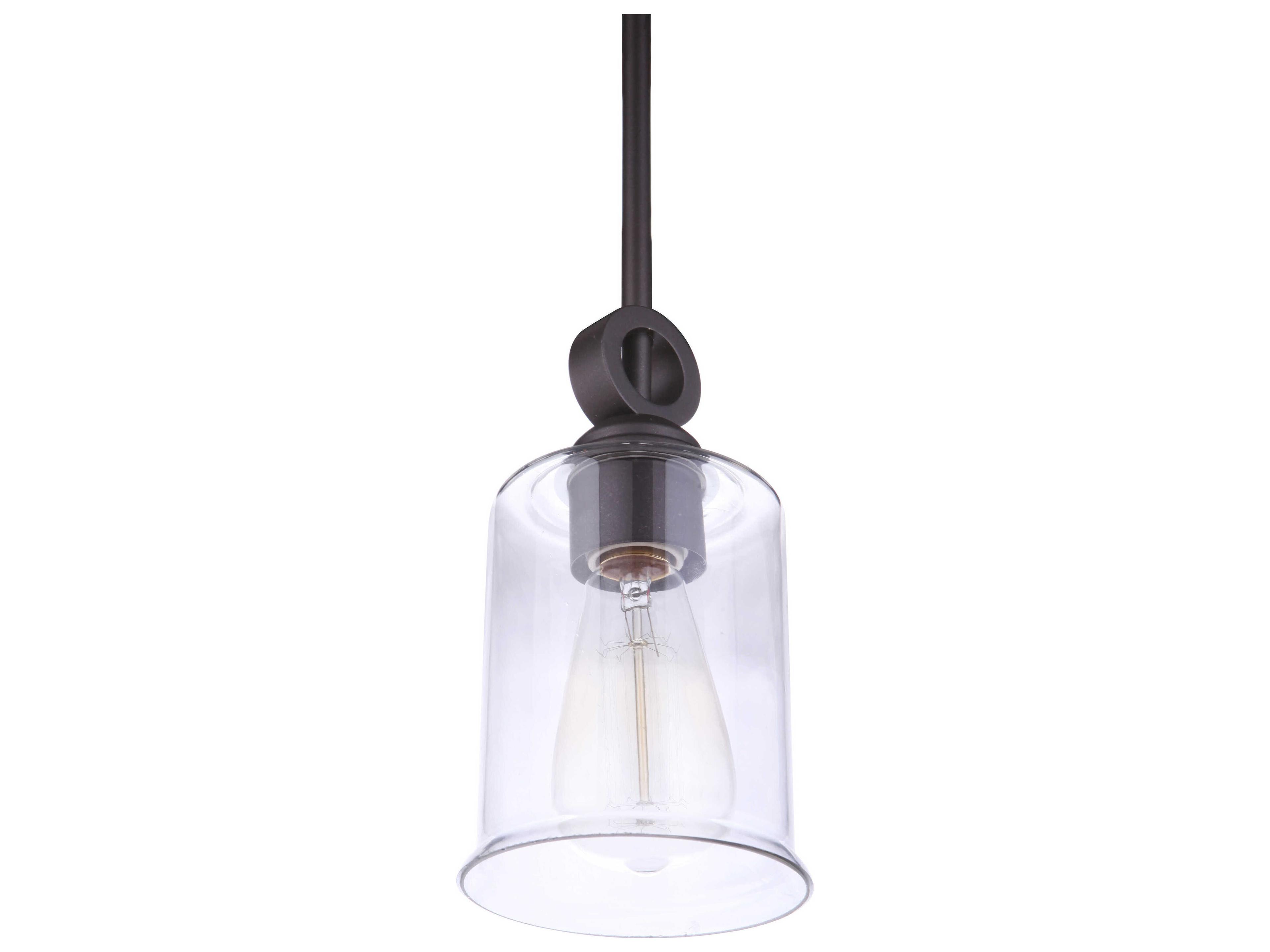 Craftmade Romero 1-Light Espresso Brown Glass Cylinder Mini Pendant