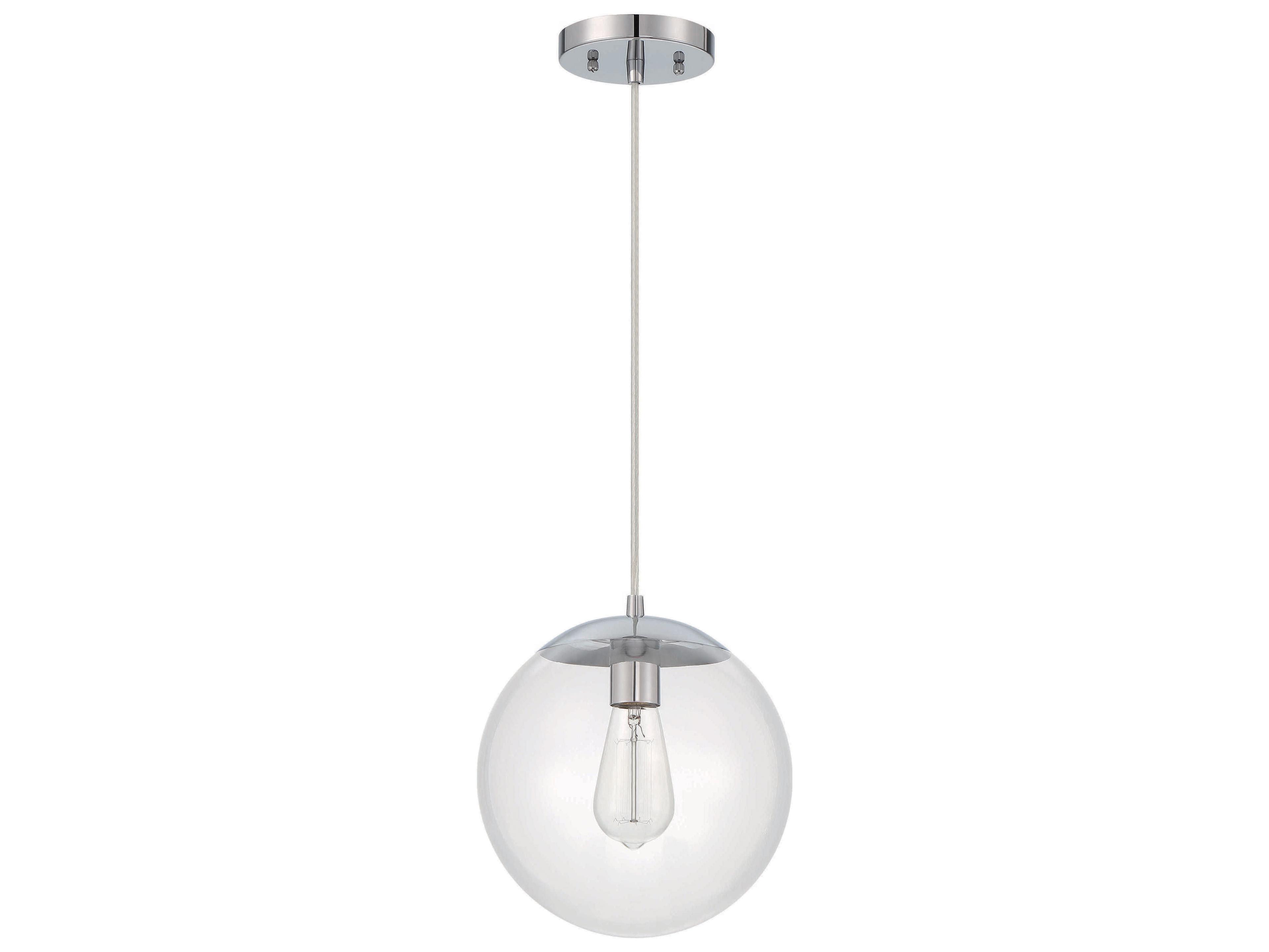 Gaze 1-Light Chrome Glass Globe Mini Pendant