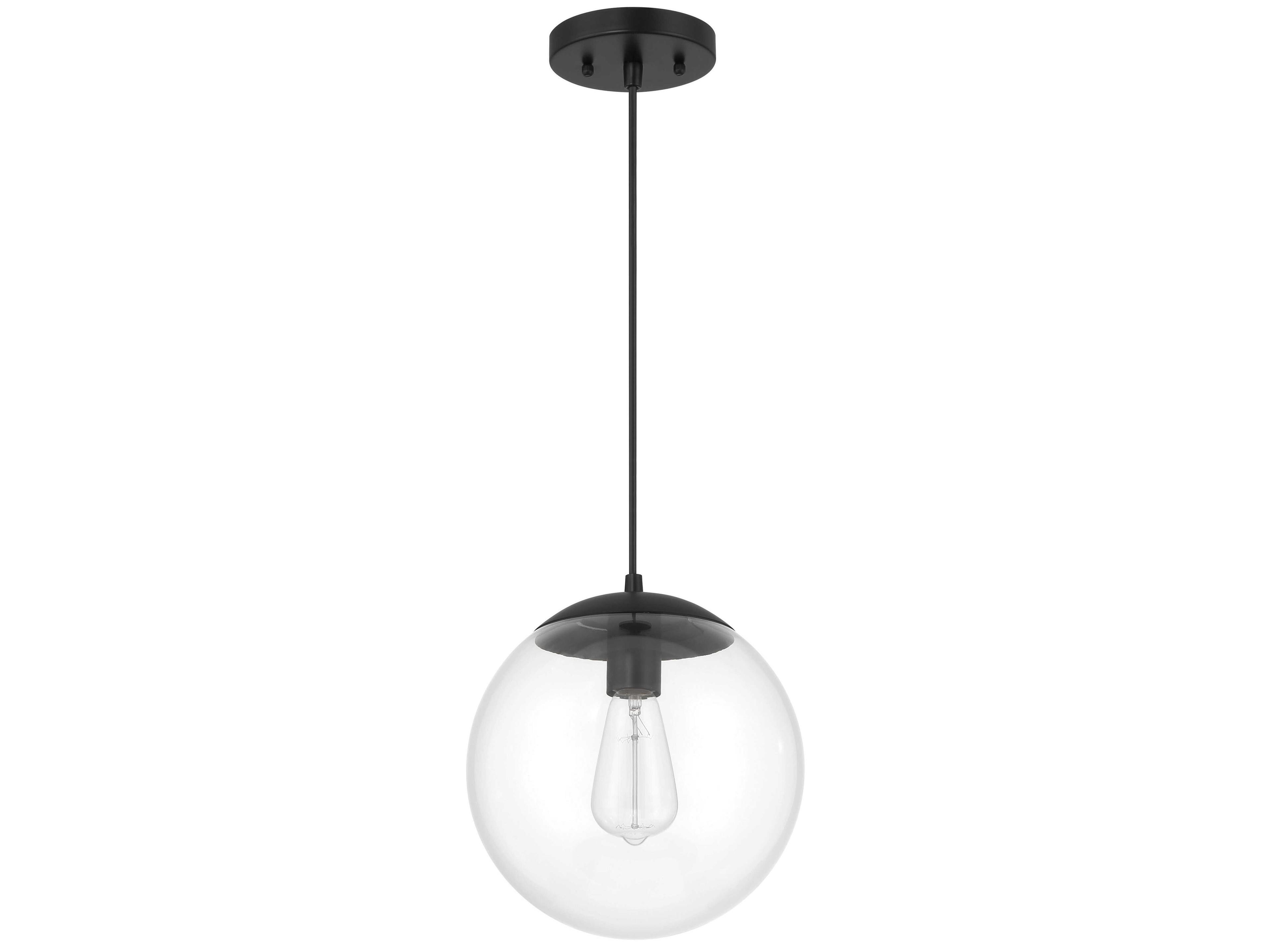 Gaze 1-Light Flat Black Globe Mini Pendant
