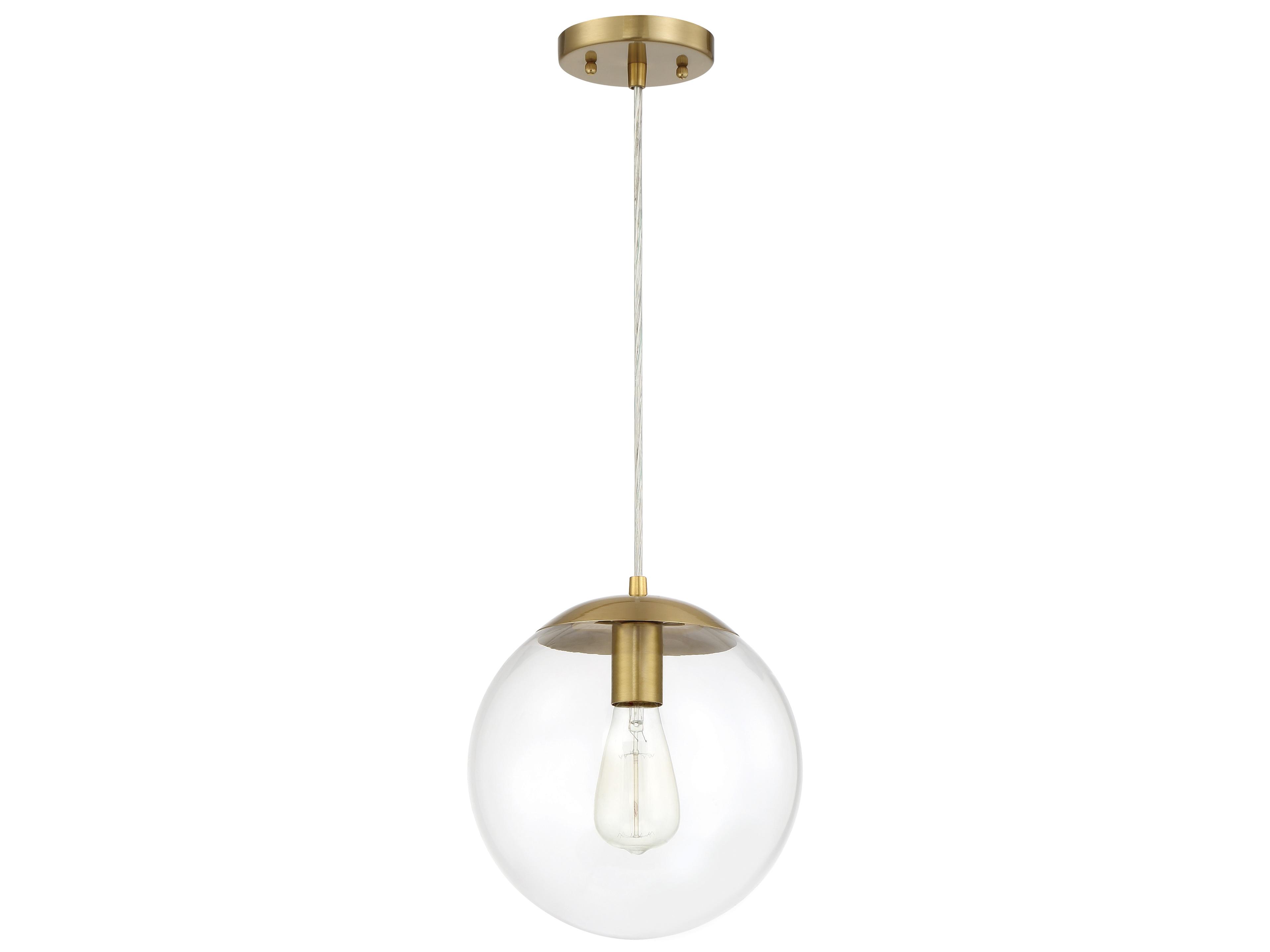 Gaze 1-Light Satin Brass Glass Globe Mini Pendant