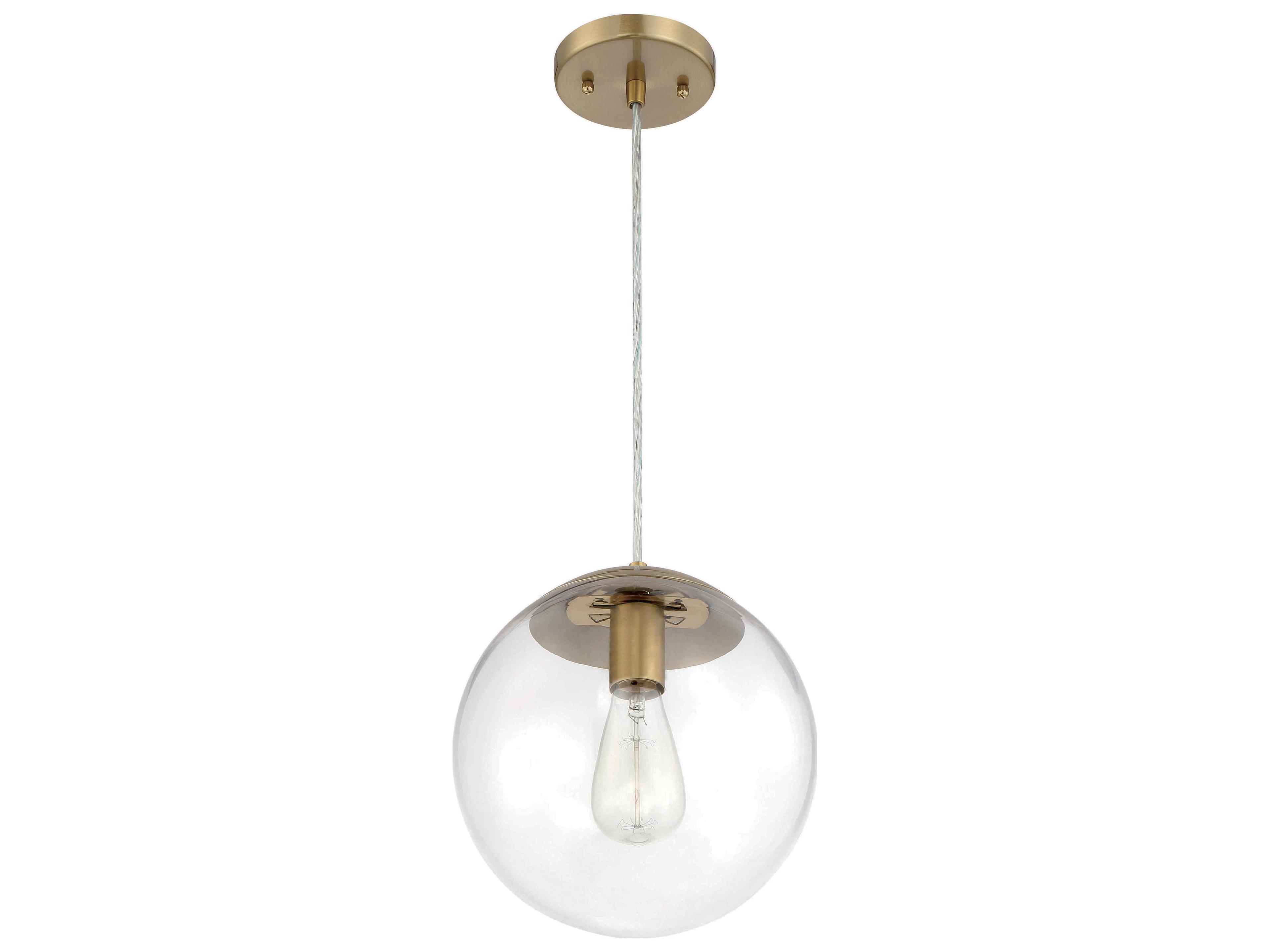 Craftmade Gaze 1-Light Satin Brass Glass Globe Mini Pendant
