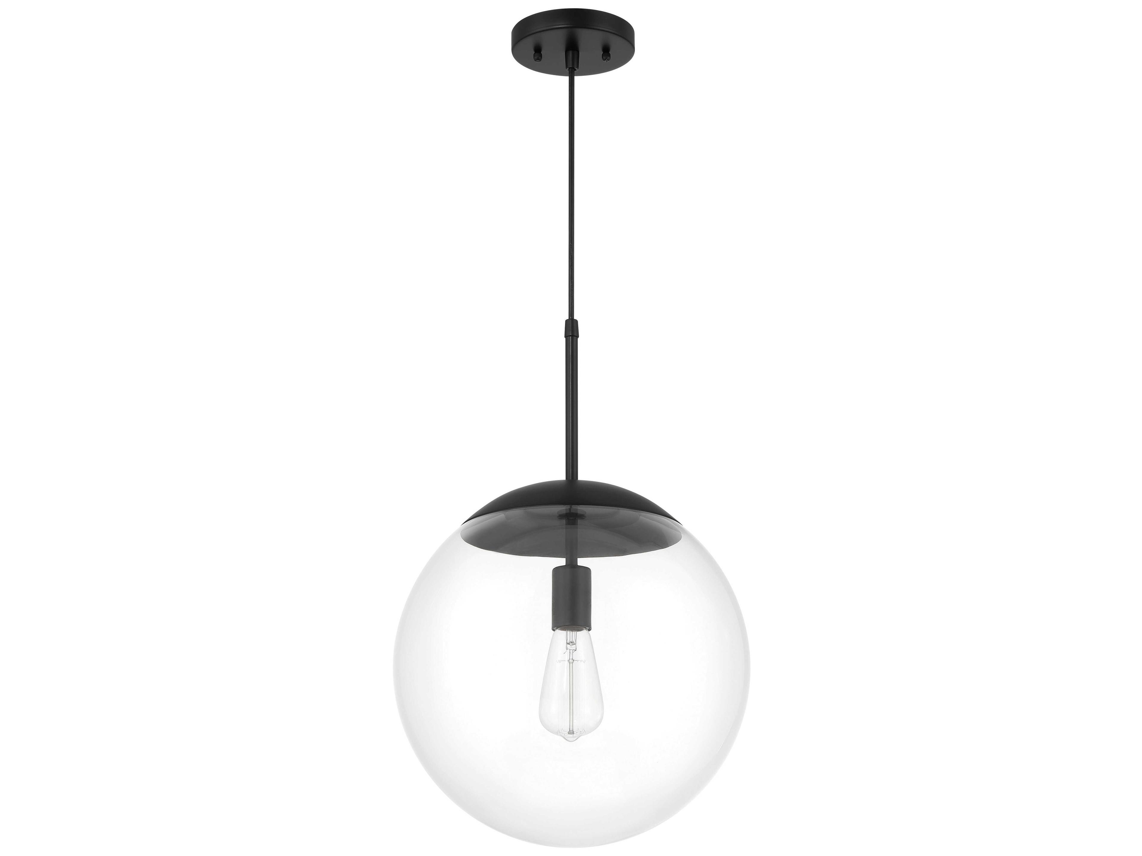 Gaze 1-Light Flat Black Globe Pendant