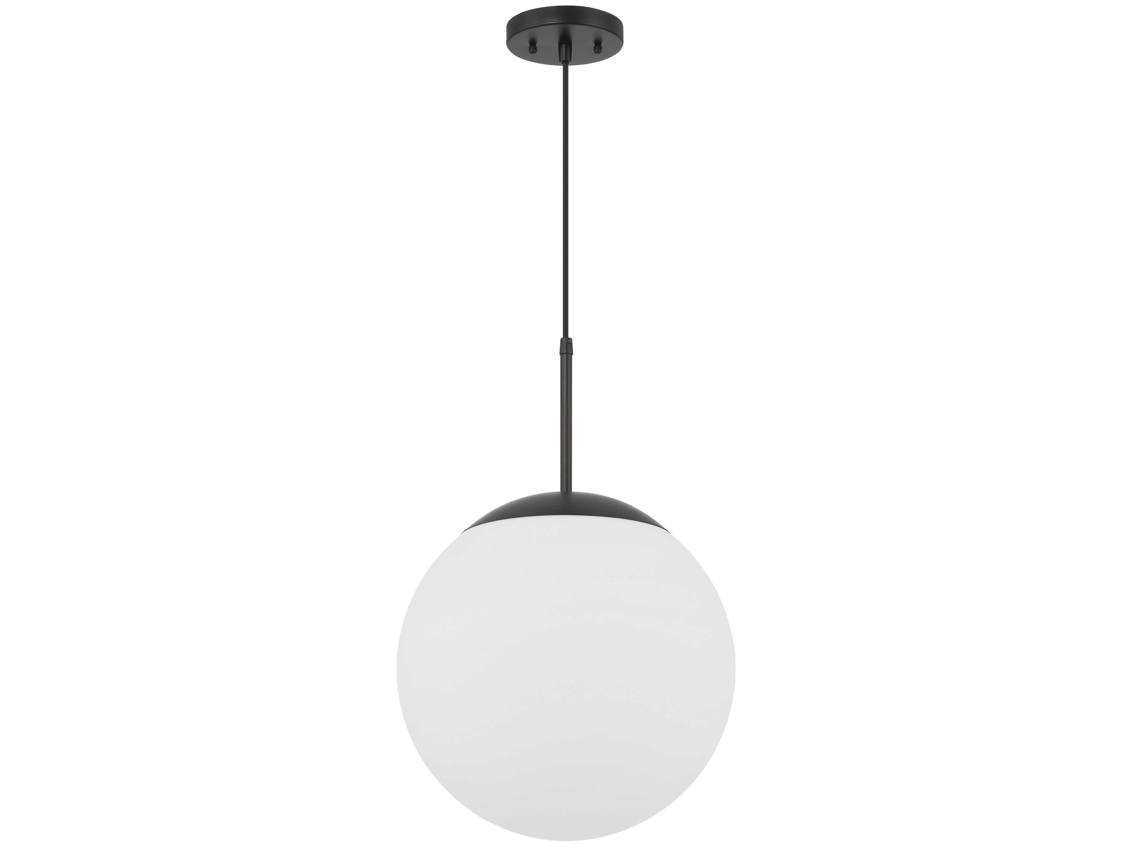 Gaze 1-Light Flat Black Globe Pendant