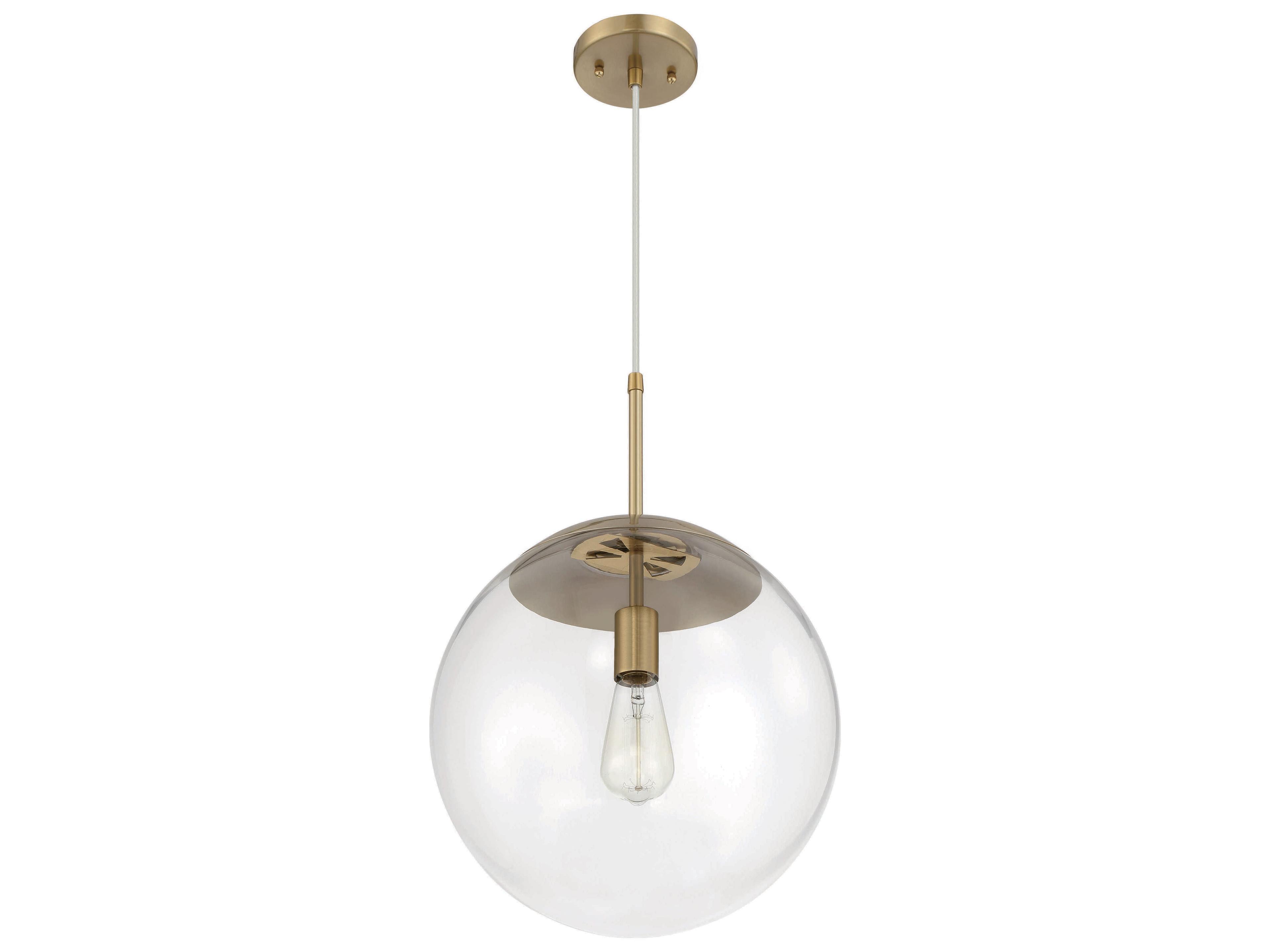 Craftmade Gaze 1-Light Satin Brass Clear Glass Globe Pendant
