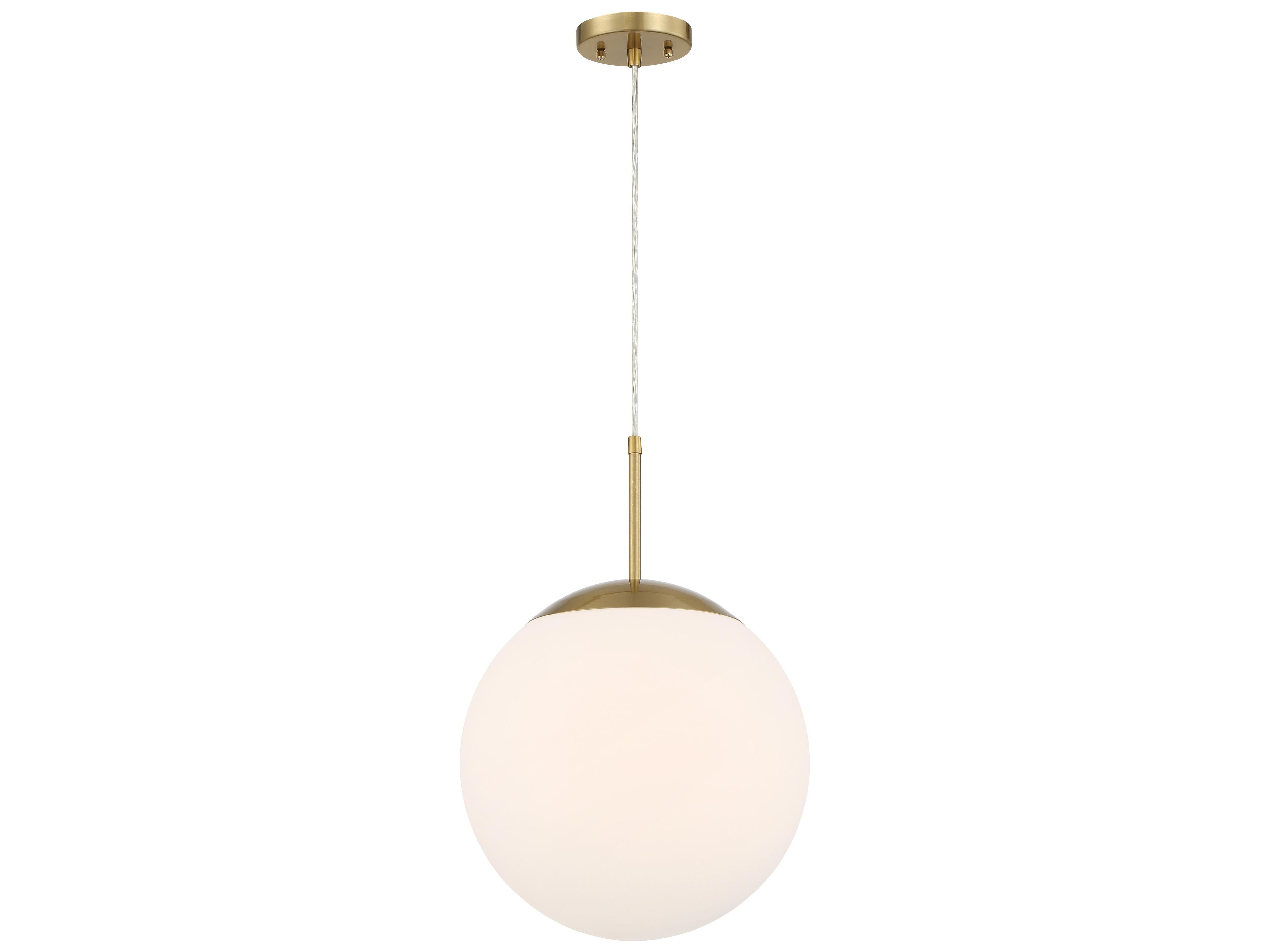 Craftmade Gaze 1-Light Satin Brass White Glass Globe Pendant