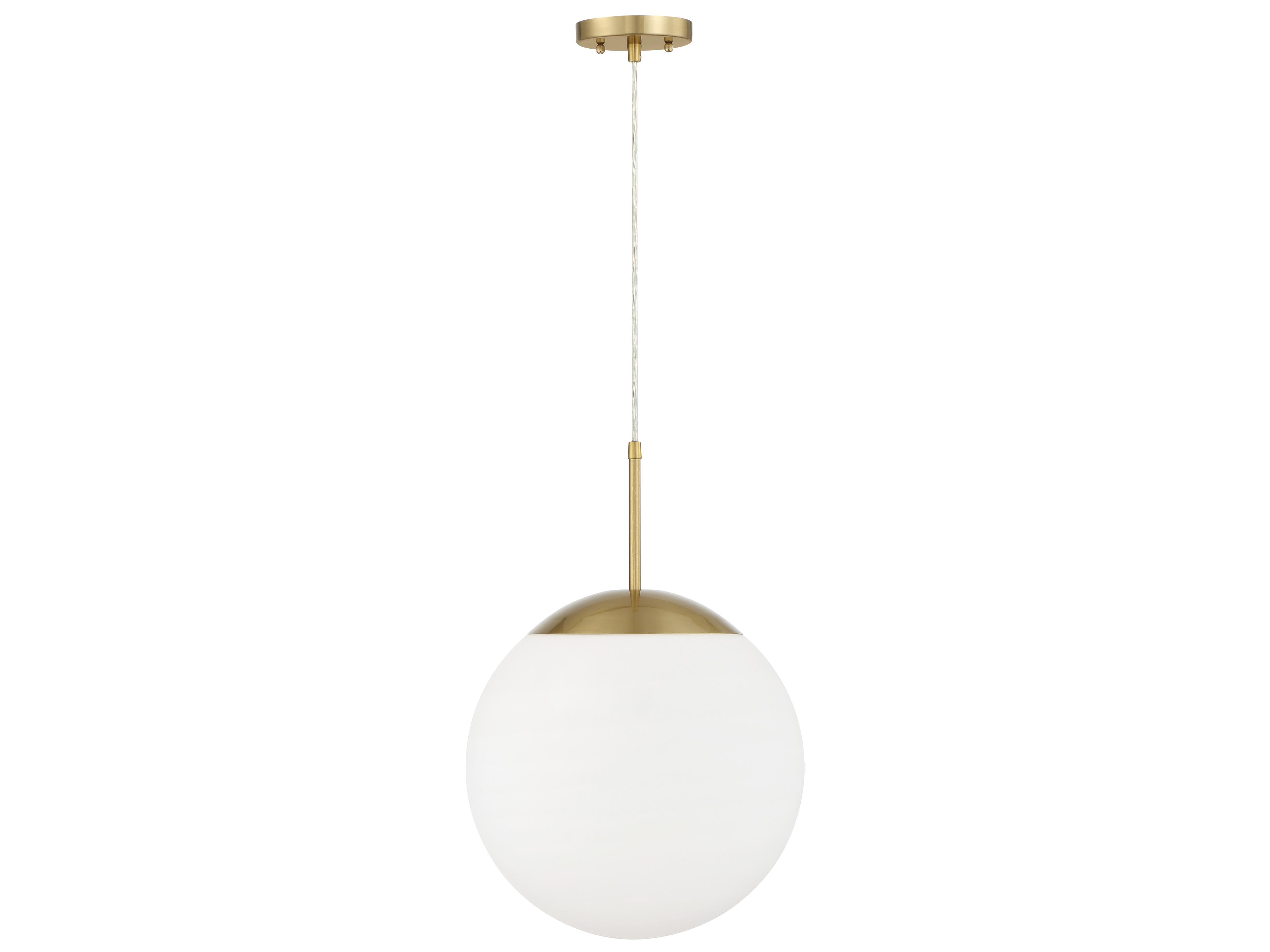 Craftmade Gaze 1-Light Satin Brass White Glass Globe Pendant