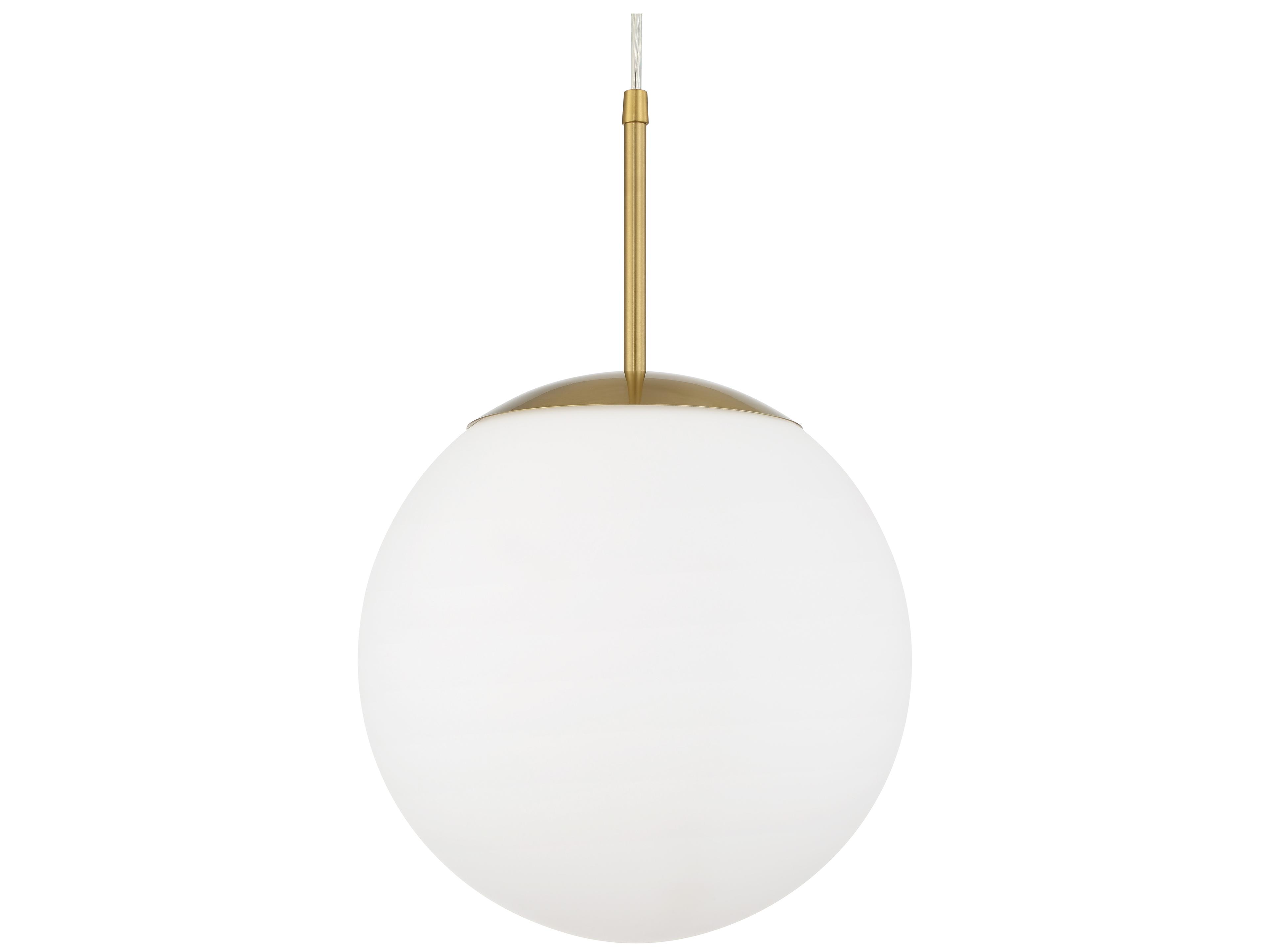 Craftmade Gaze 1-Light Satin Brass White Glass Globe Pendant