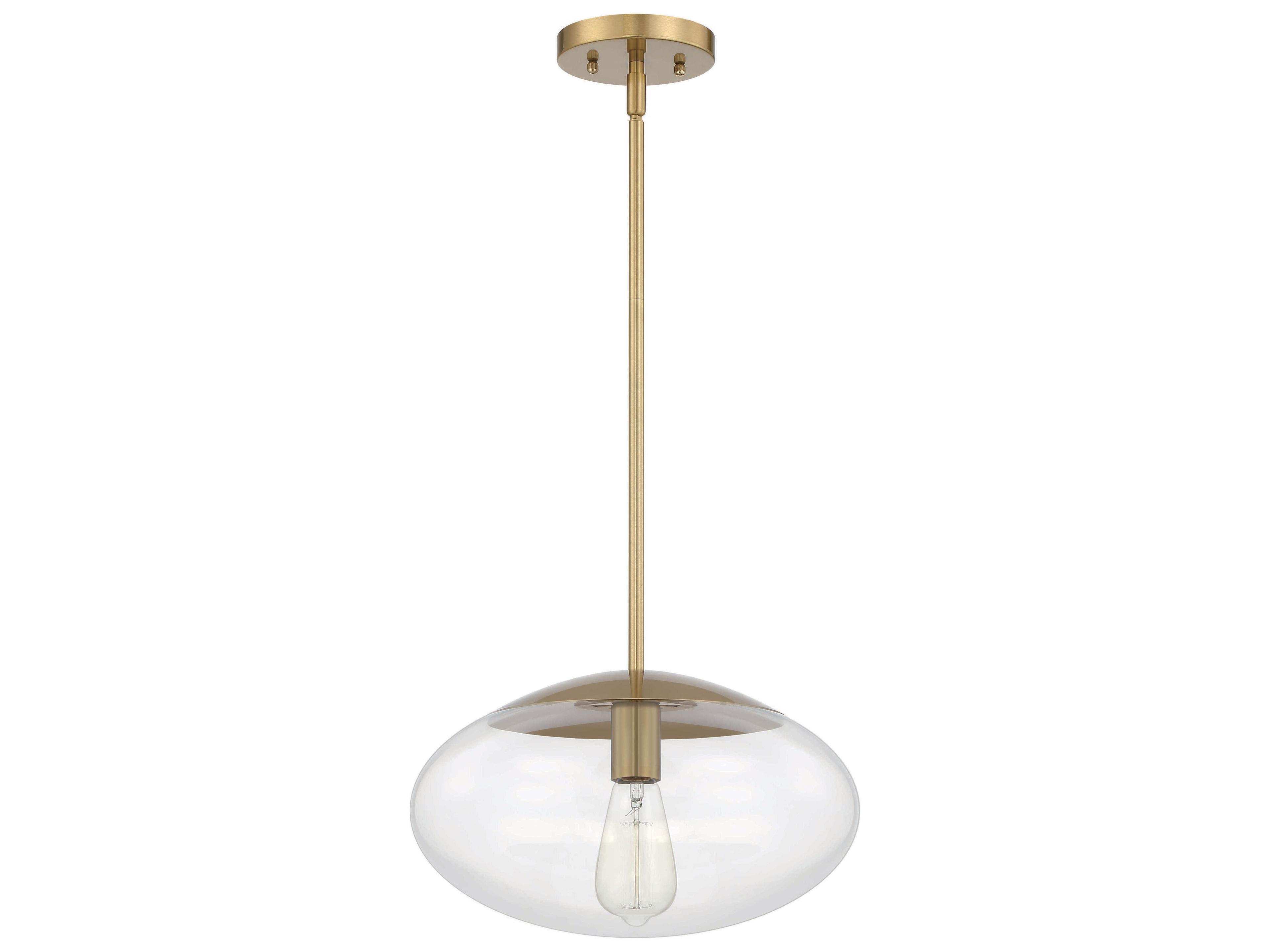Gaze 1-Light Satin Brass Glass Pendant