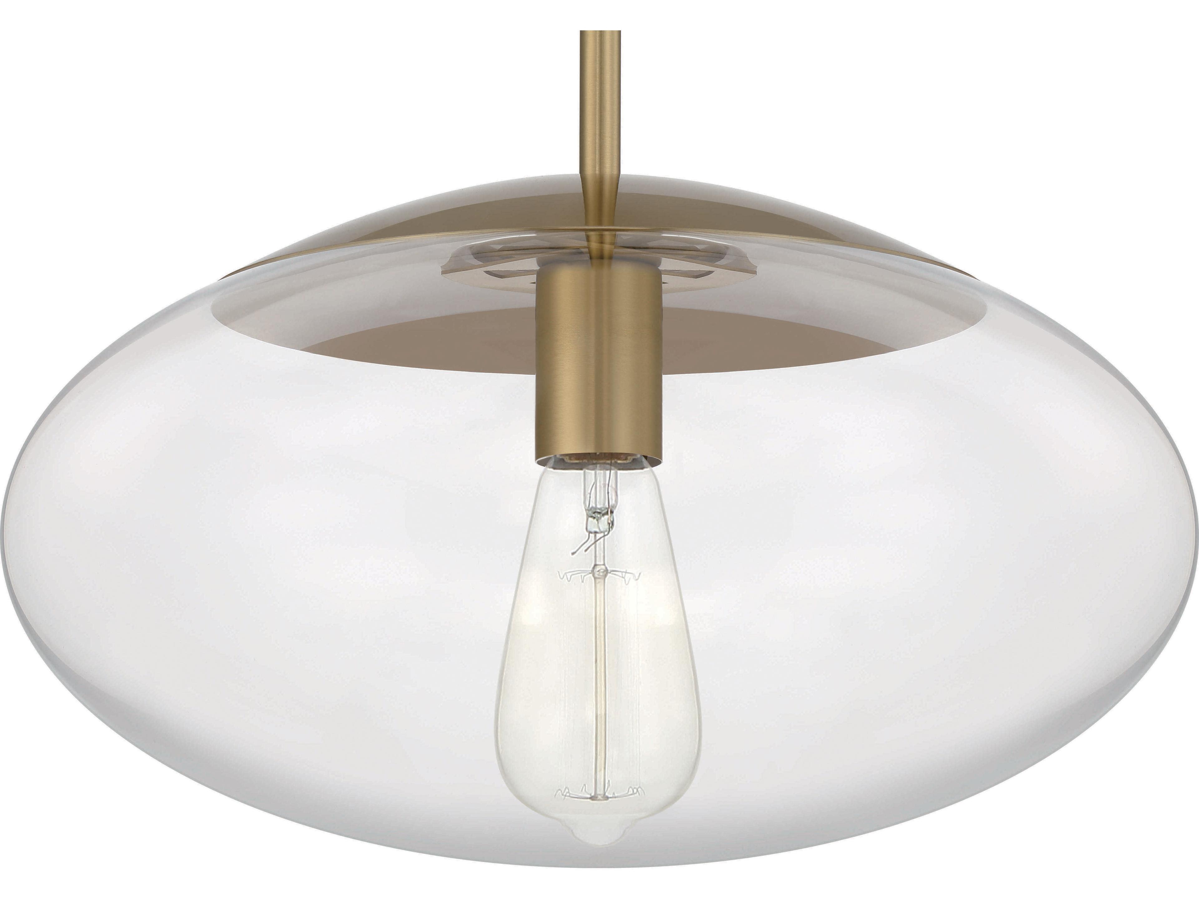 Craftmade Gaze 1-Light Satin Brass Glass Pendant