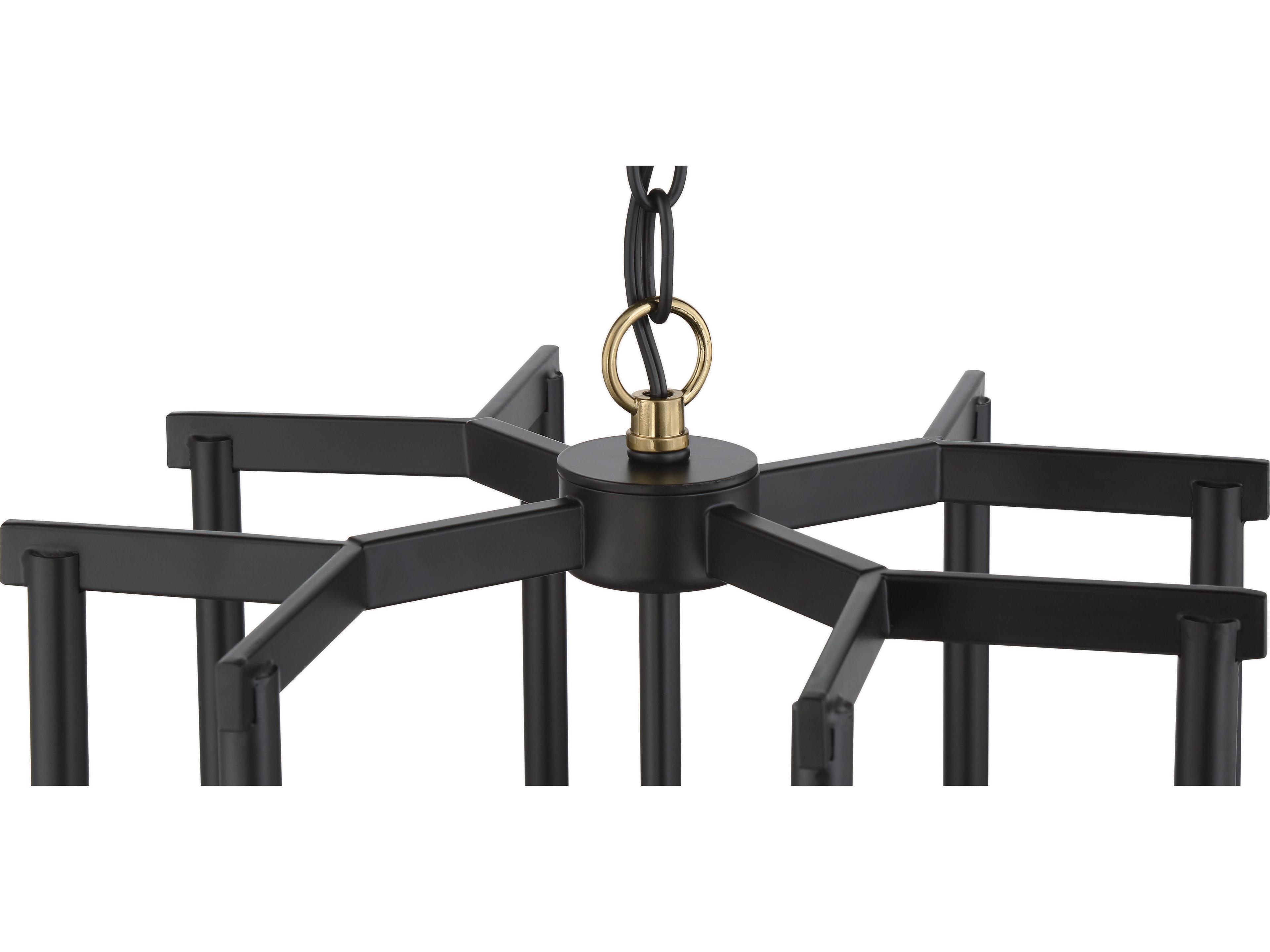 Craftmade Avante Grand 4-Light Flat Black Satin Brass Glass Pendant