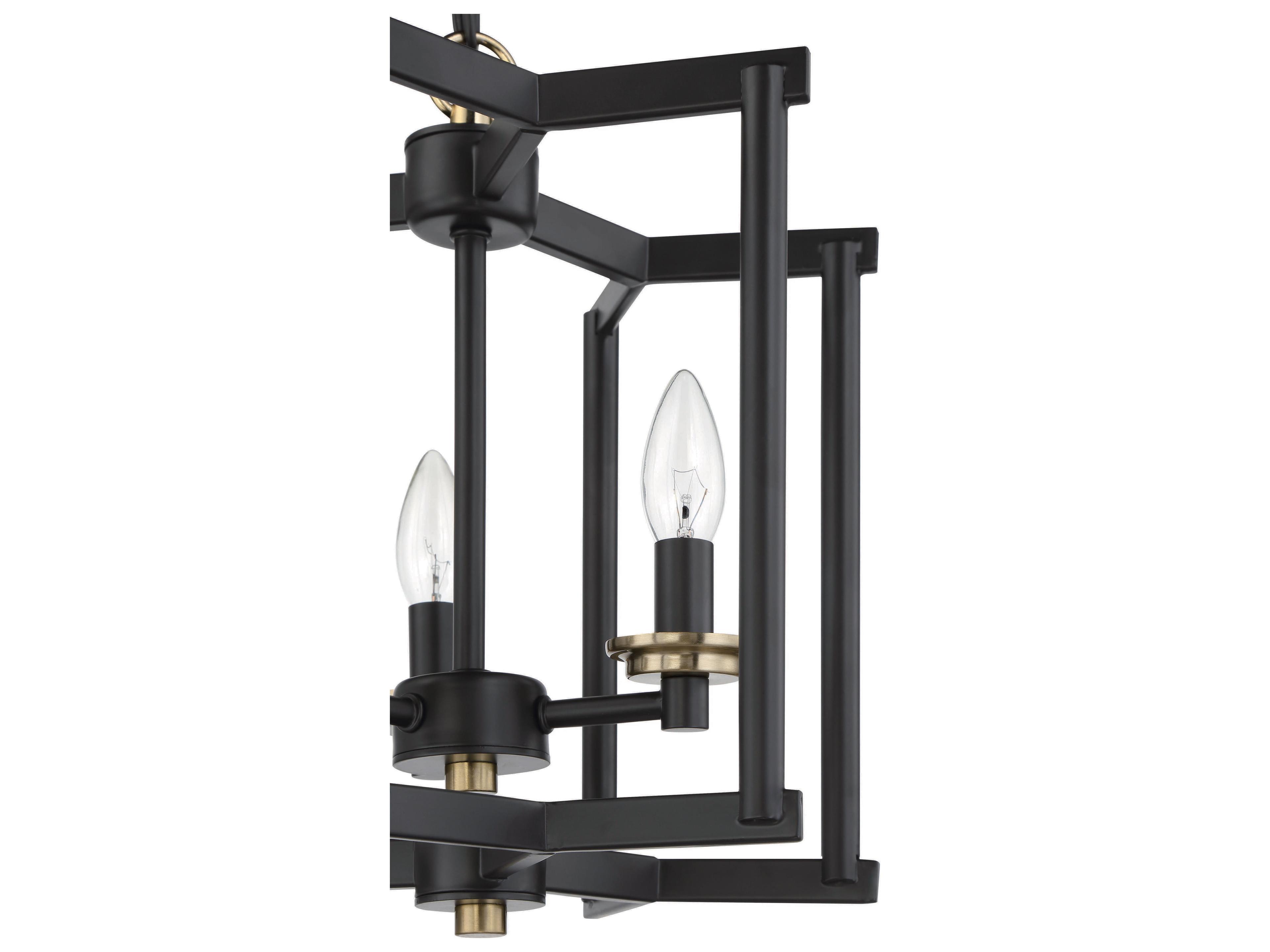 Craftmade Avante Grand 3-Light Flat Black Satin Brass Clear Glass Mini Pendant