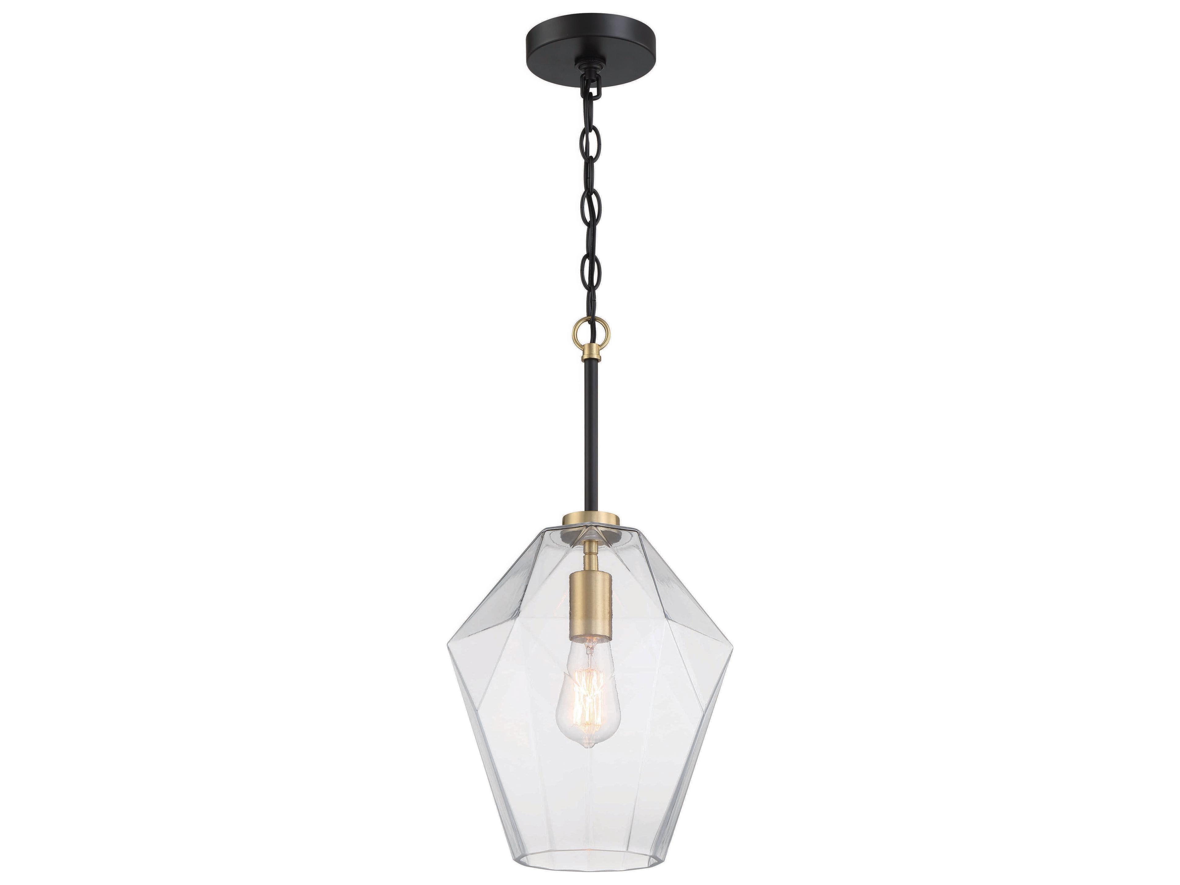 Craftmade Avante Grand 1-Light Flat Black Satin Brass Mini Pendant