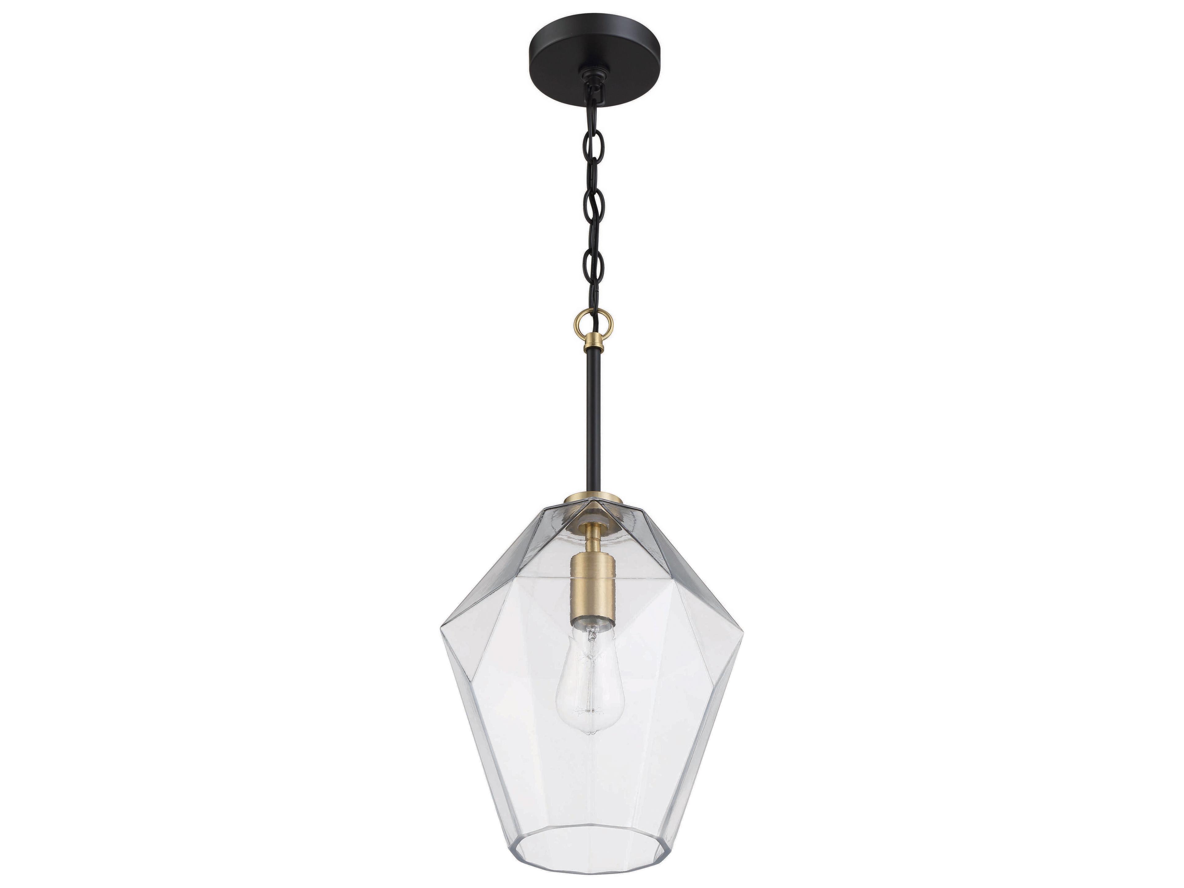 Craftmade Avante Grand 1-Light Flat Black Satin Brass Mini Pendant