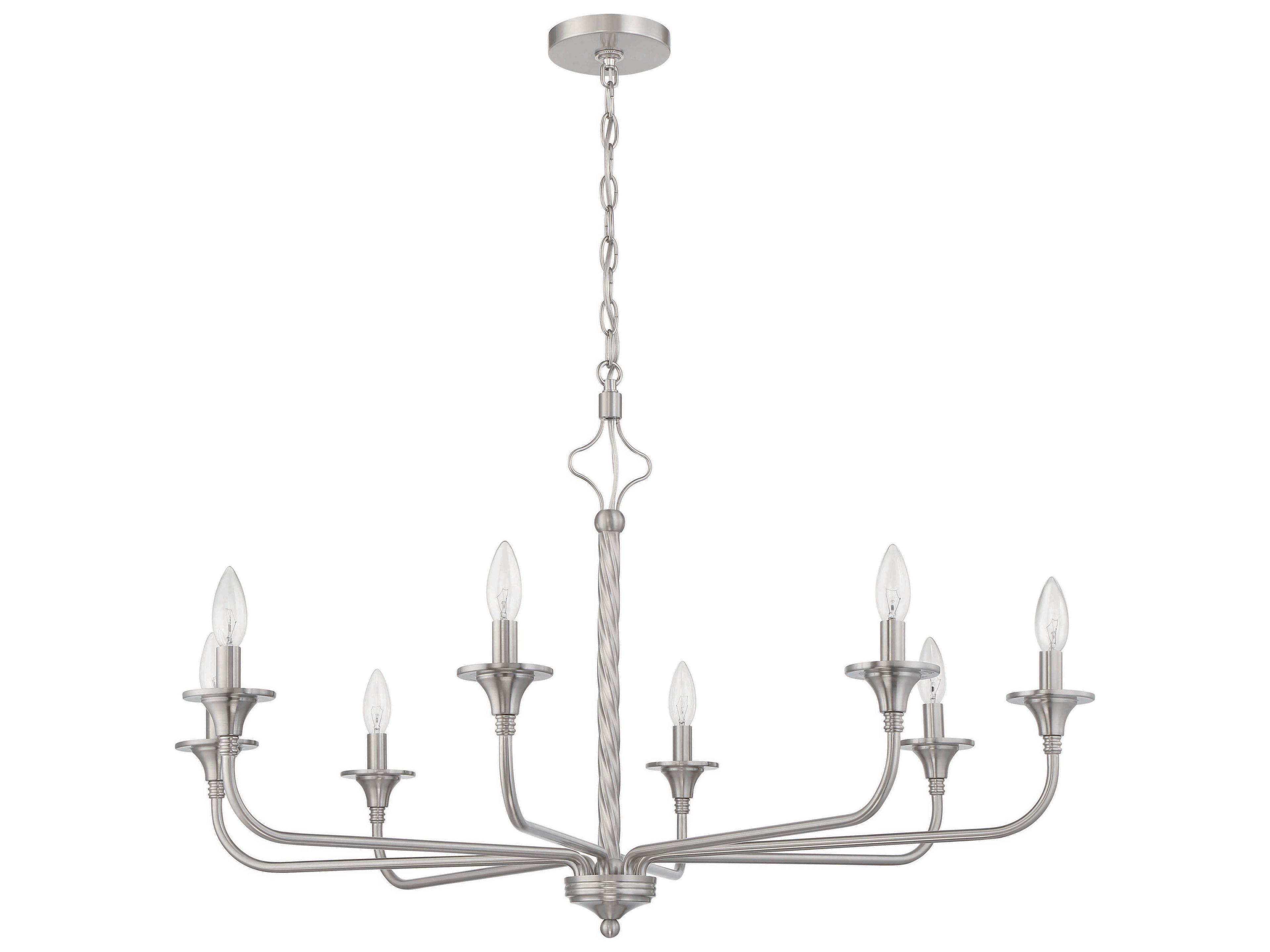 Jolenne 8-Light Brushed Polished Nickel Chandelier
