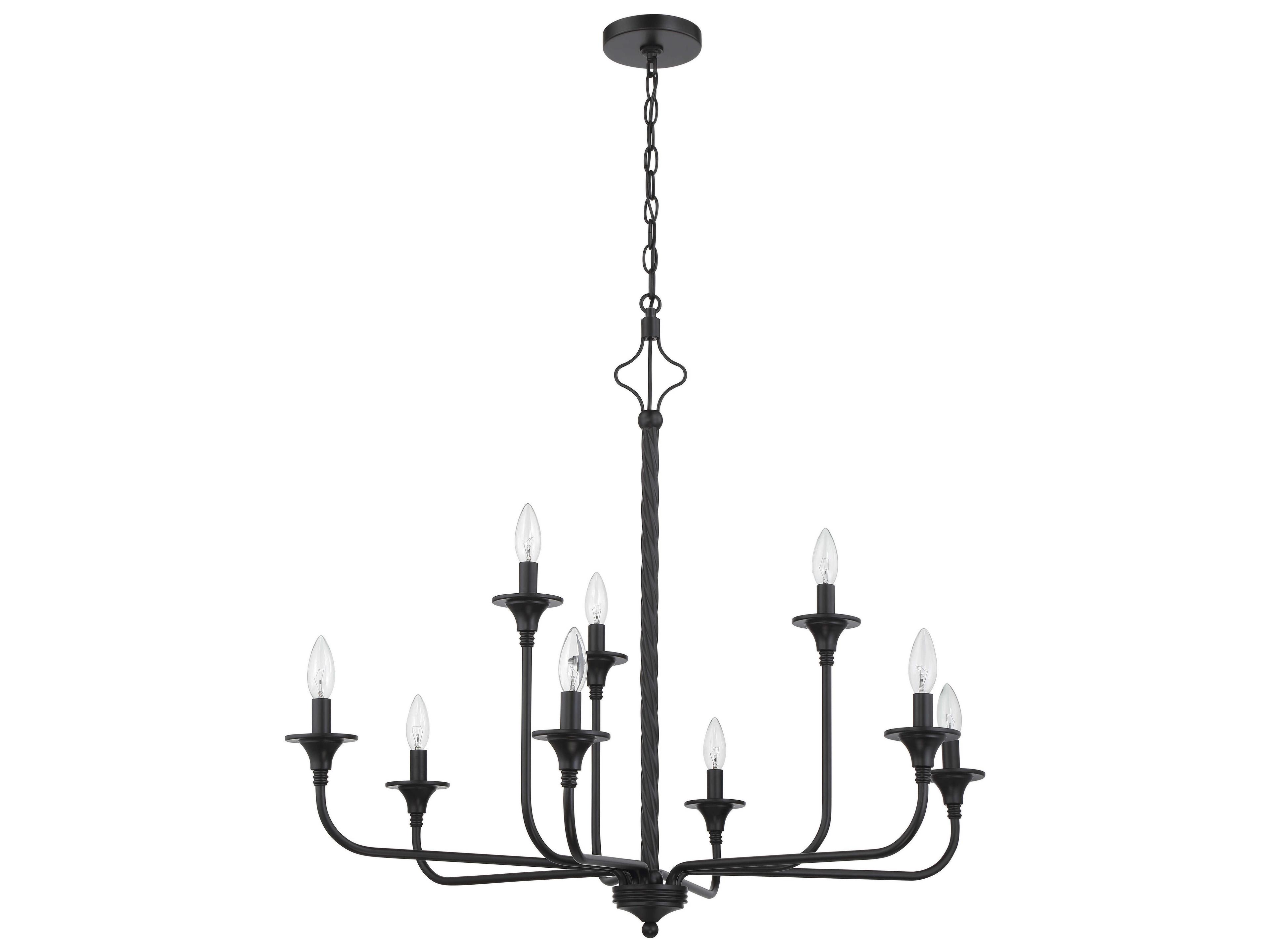 Jolenne 9-Light Flat Black Chandelier