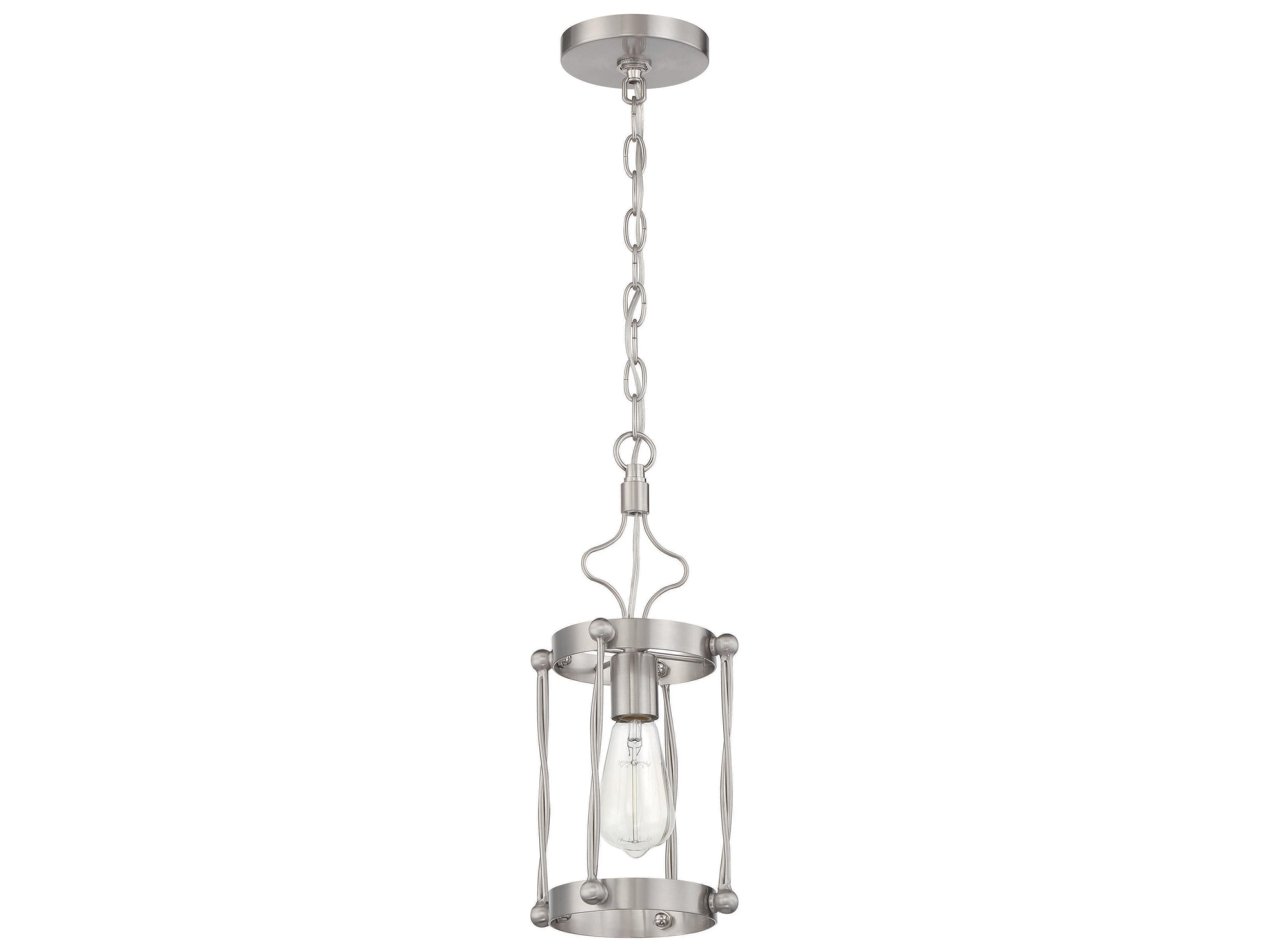 Jolenne 1-Light Brushed Polished Nickel Mini Pendant
