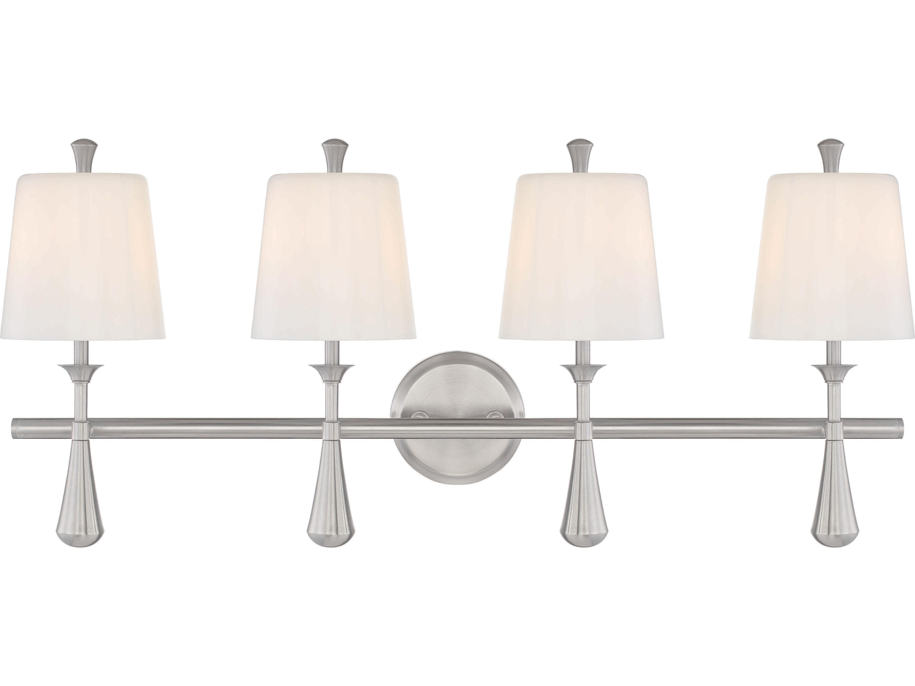 Craftmade Palmer 4-Light Brushed Polished Nickel Glass Vanity Light