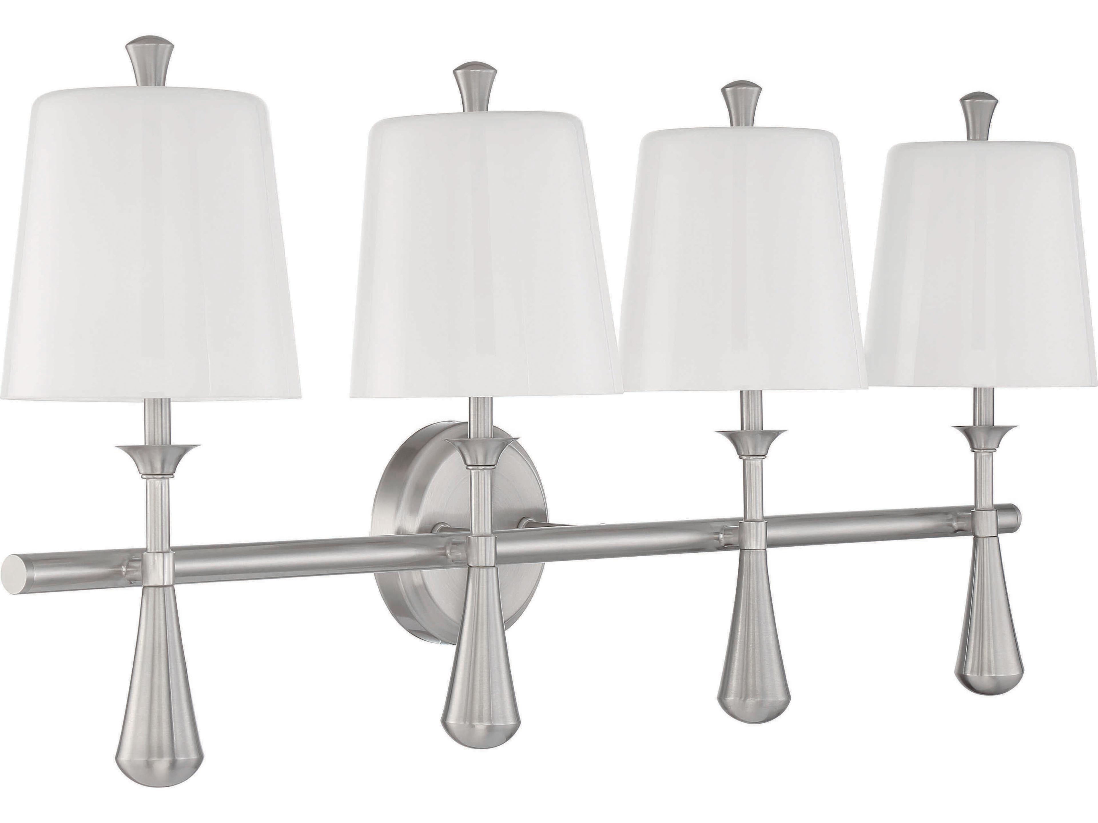 Craftmade Palmer 4-Light Brushed Polished Nickel Glass Vanity Light