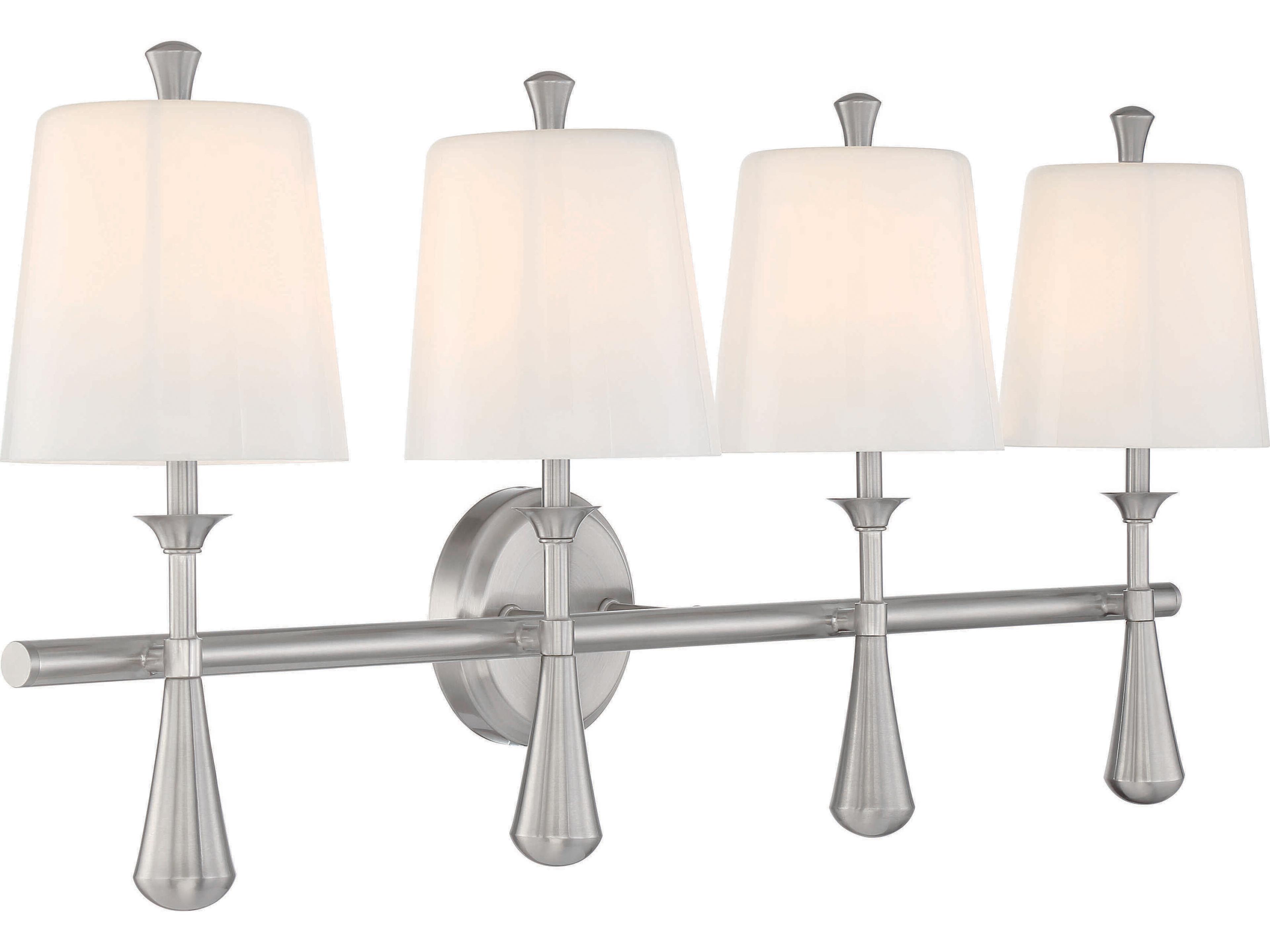 Craftmade Palmer 4-Light Brushed Polished Nickel Glass Vanity Light