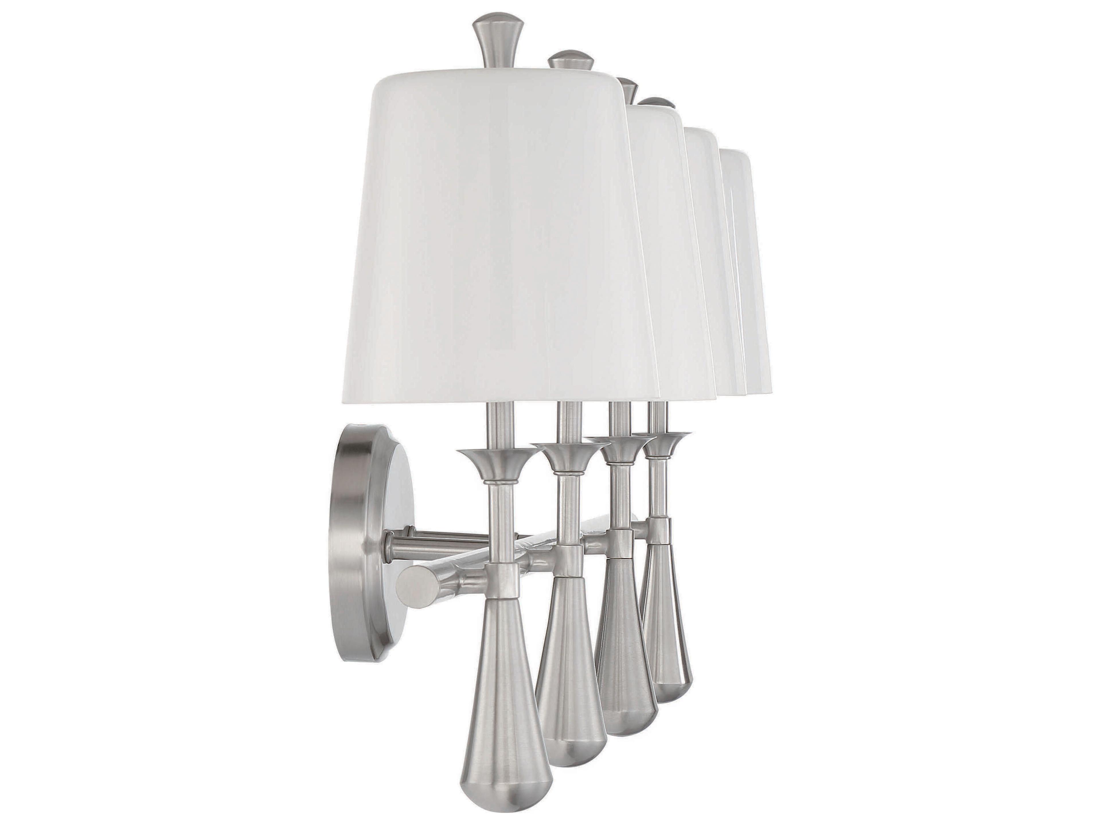 Craftmade Palmer 4-Light Brushed Polished Nickel Glass Vanity Light