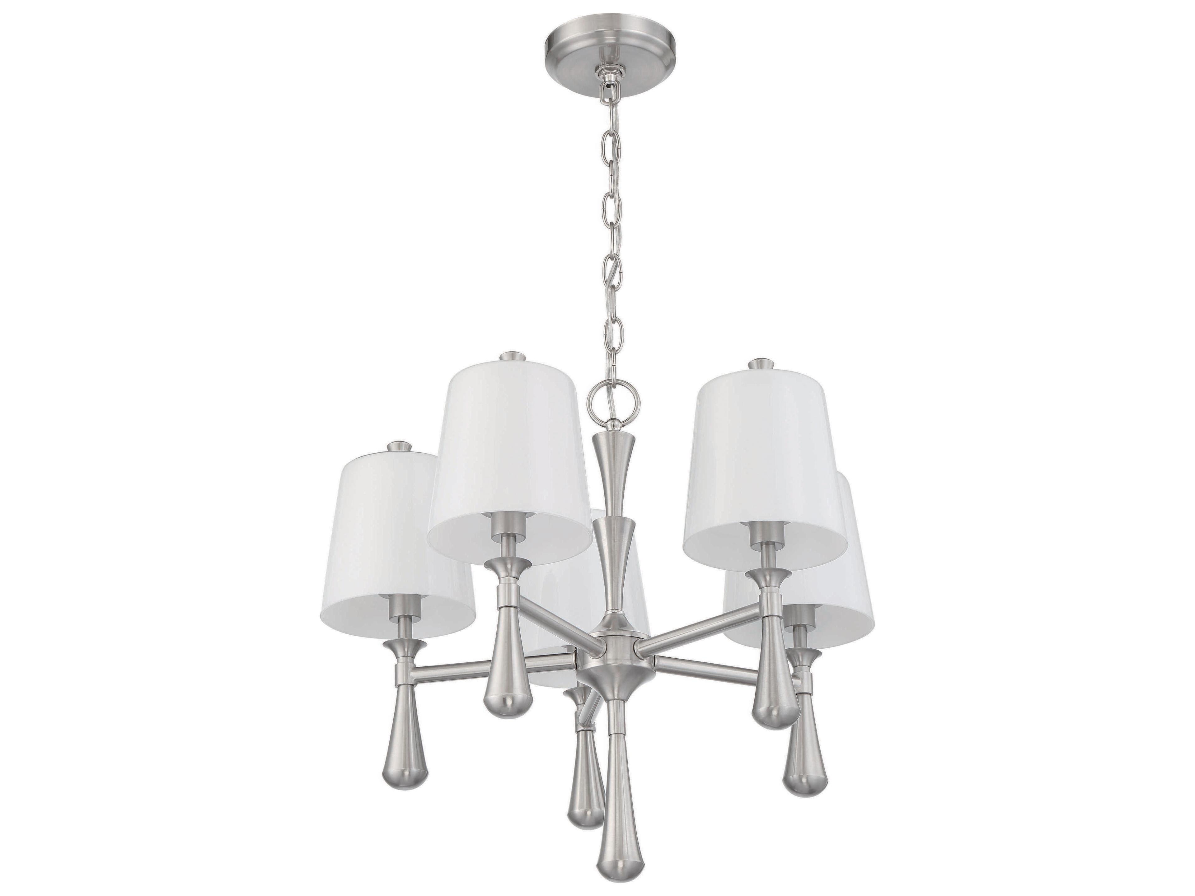 Craftmade Palmer 5-Light Brushed Polished Nickel Glass Chandelier