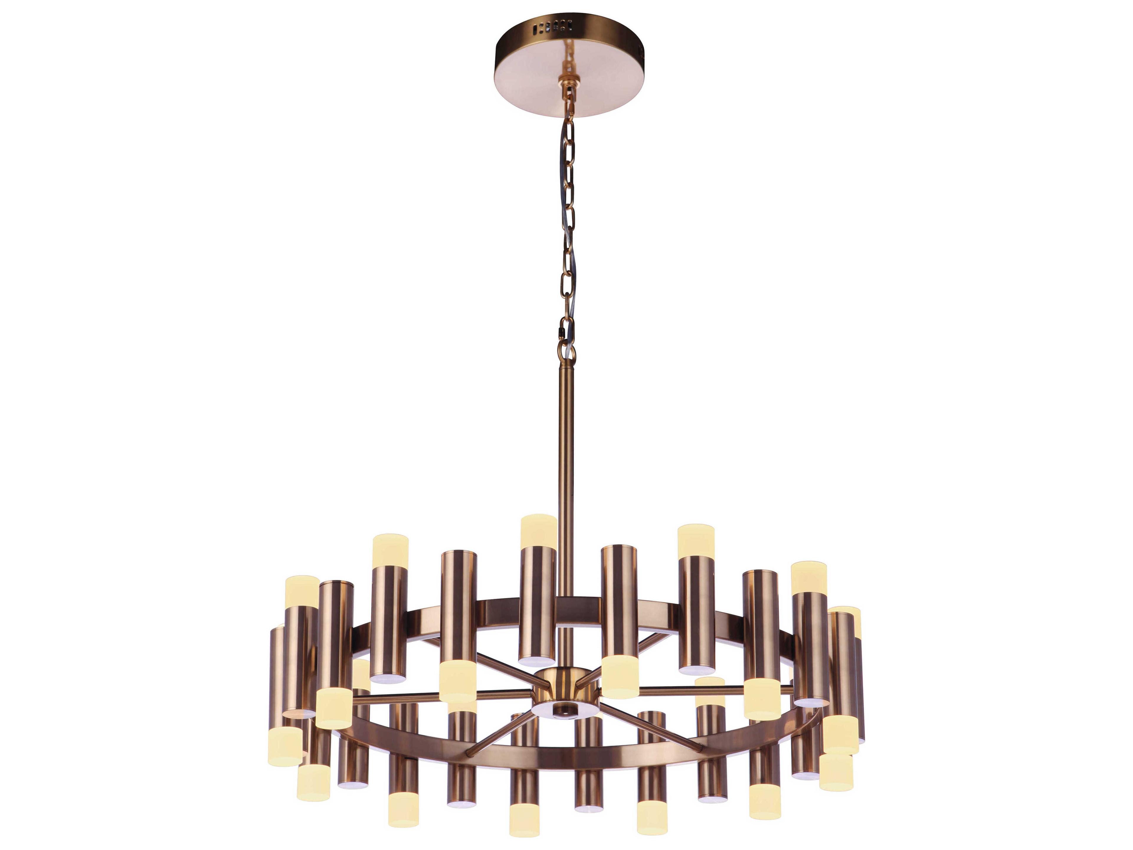 Craftmade Simple Lux 24-Light Satin Brass LED Cylinder Chandelier