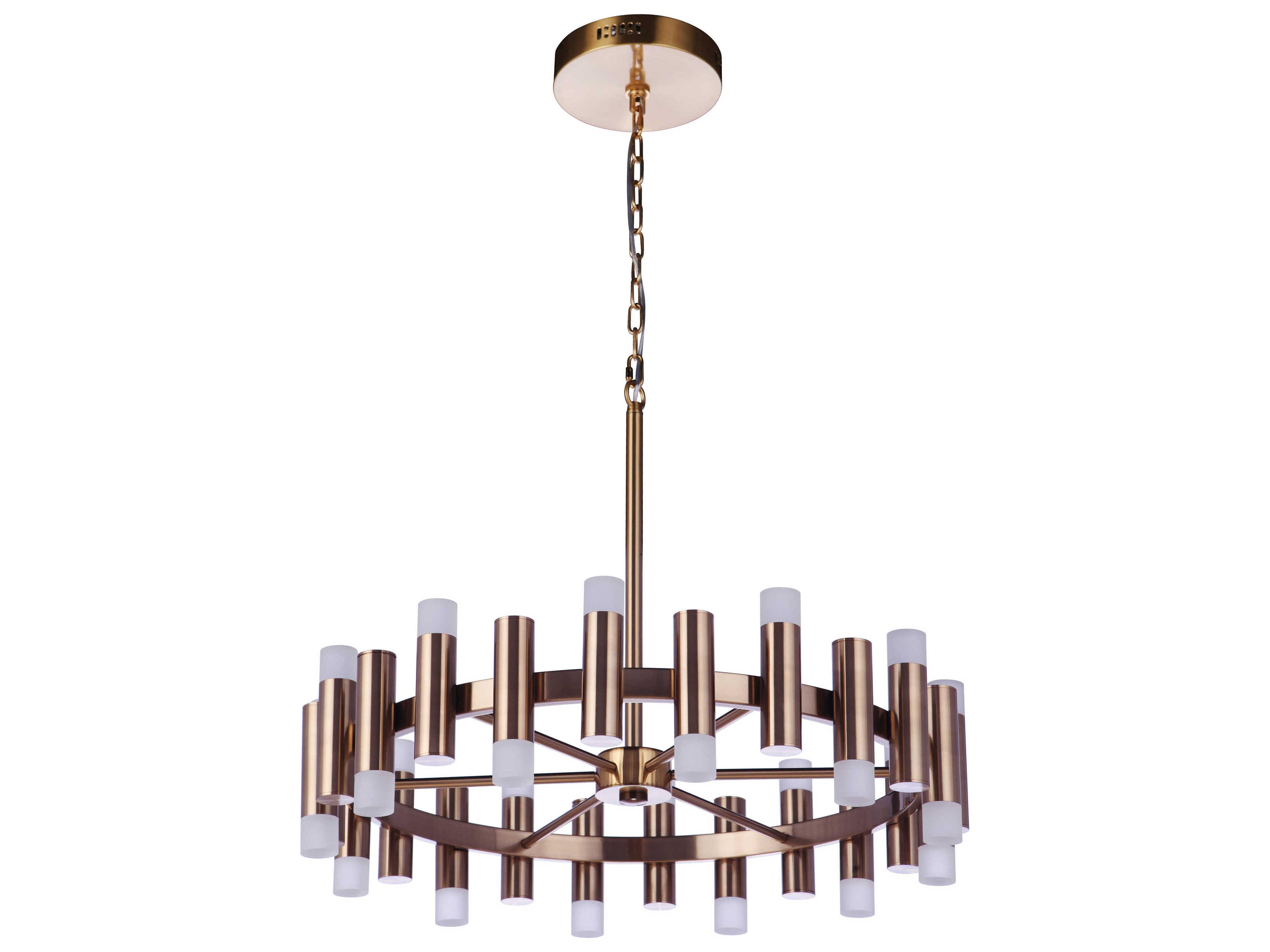 Craftmade Simple Lux 24-Light Satin Brass LED Cylinder Chandelier