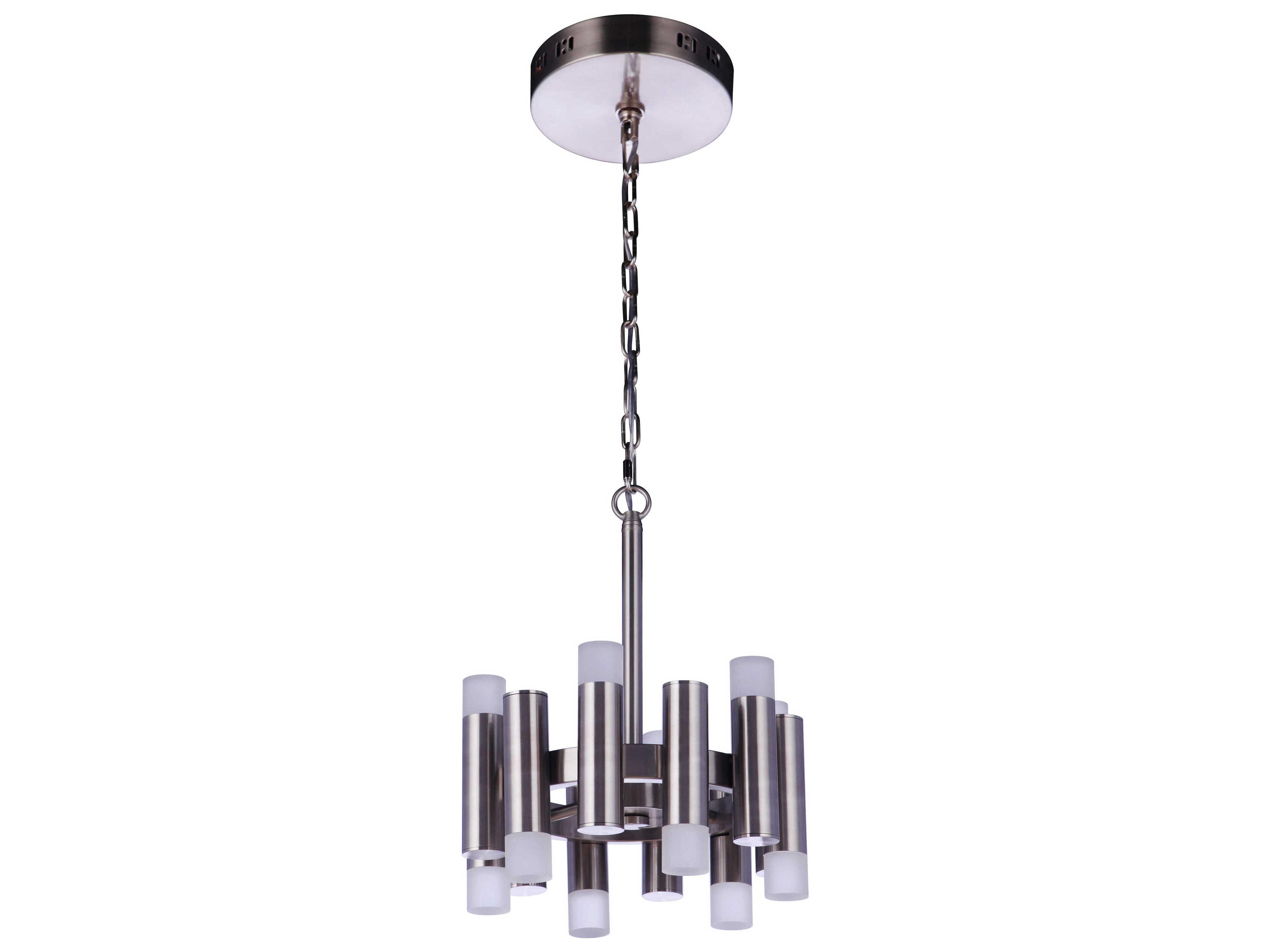 Simple Lux 12-Light Brushed Polished Nickel LED Cylinder Mini Pendant