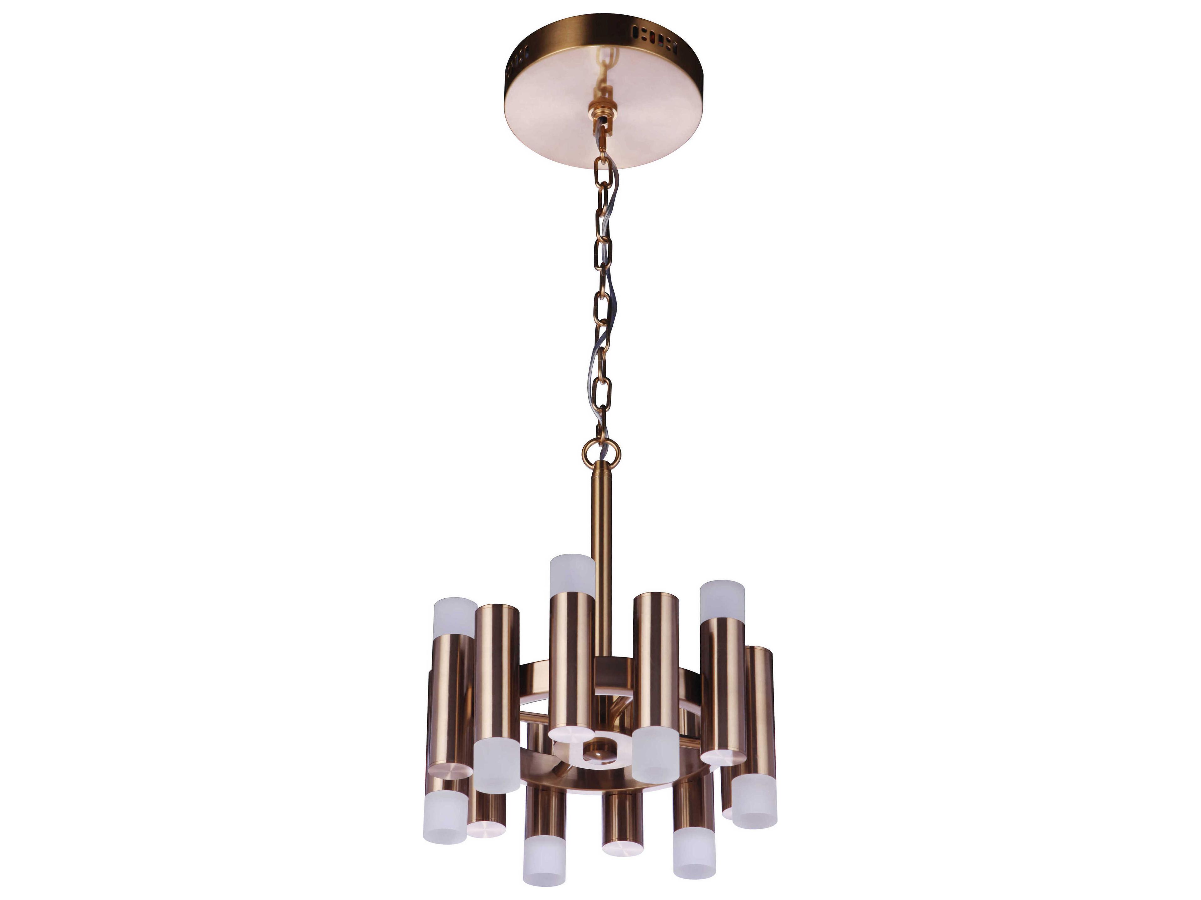 Simple Lux 12-Light Satin Brass LED Cylinder Mini Pendant