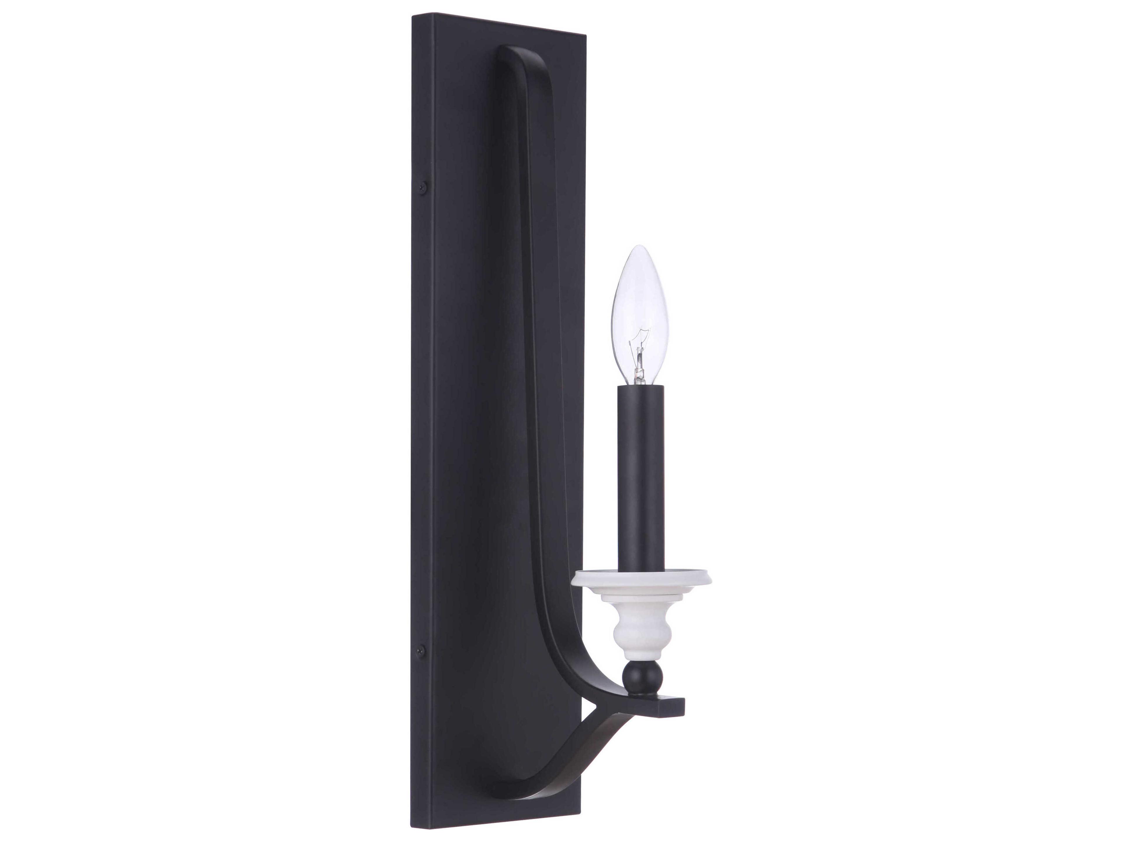 Esme 1-Light Flat Black Matte White Wall Sconce