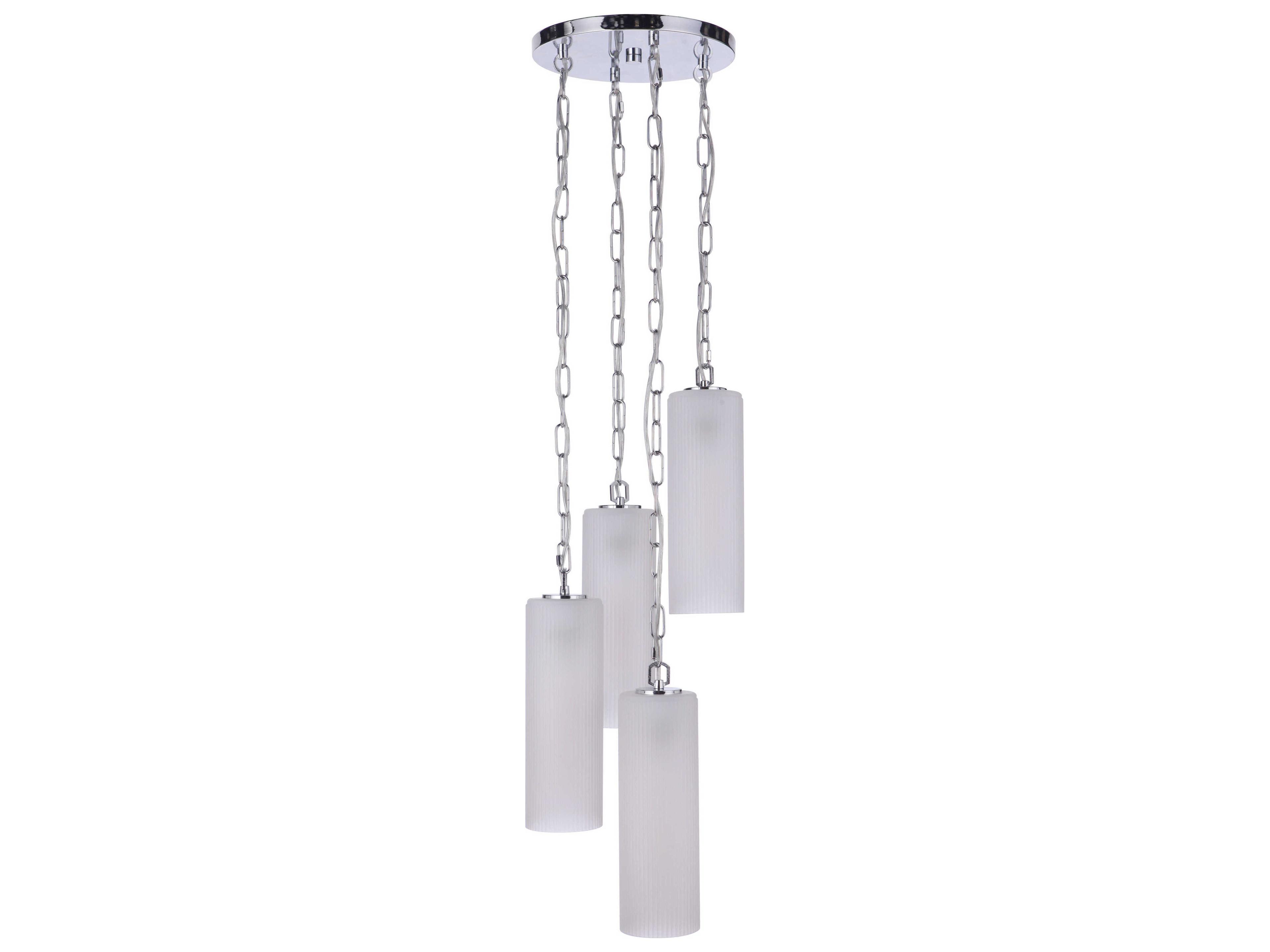 Myos 4-Light Chrome Glass Cylinder Mini Pendant