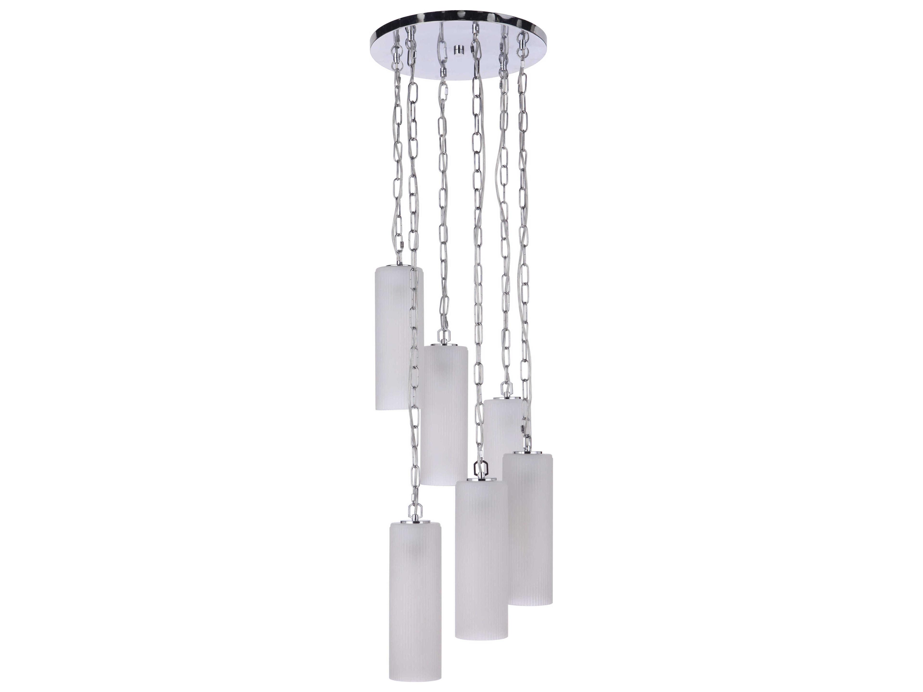Myos 6-Light Chrome Glass Cylinder Pendant