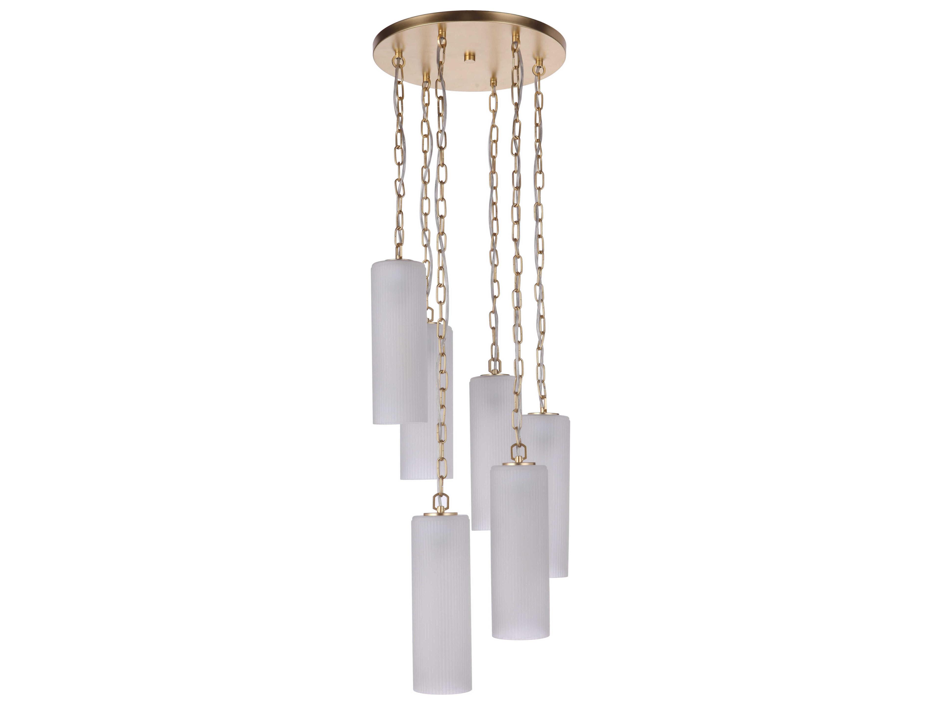 Myos 6-Light Sunset Gold Glass Cylinder Pendant