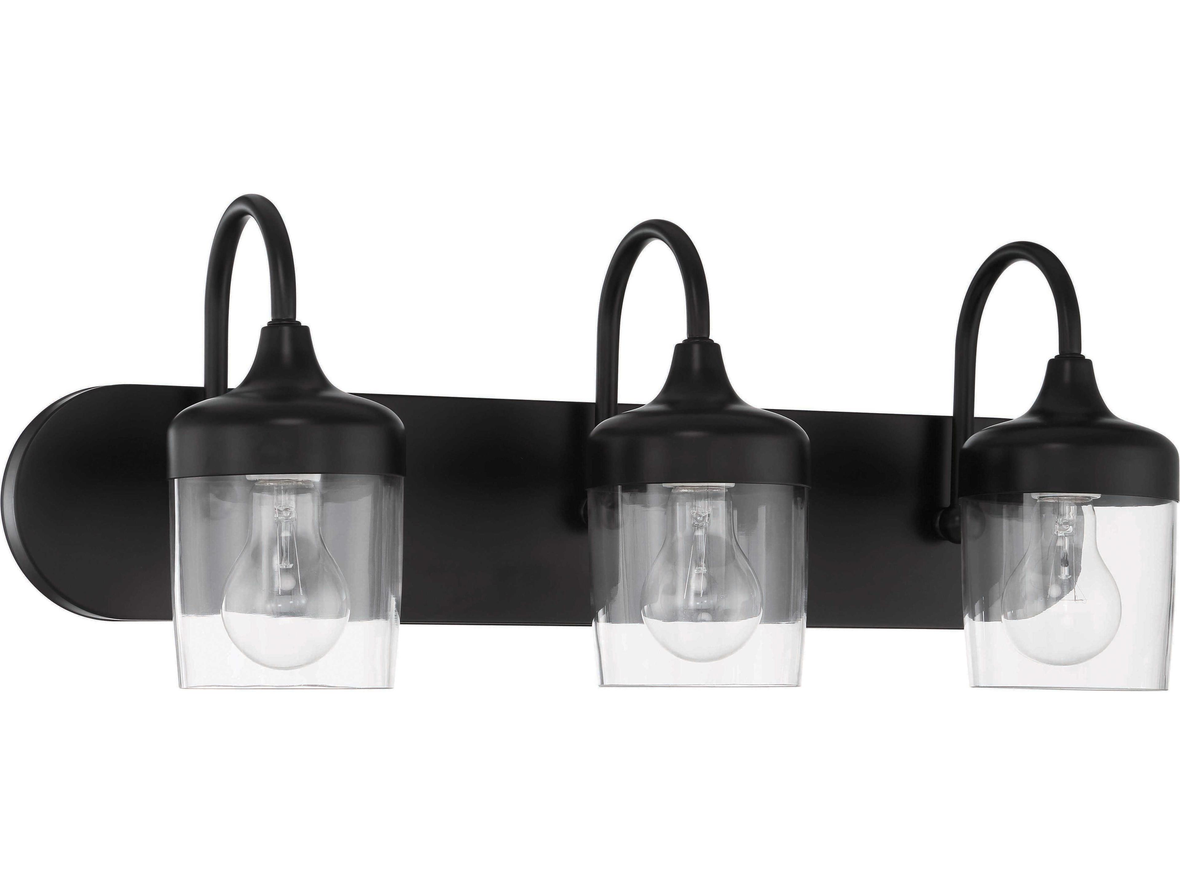 Wrenn 3-Light Flat Black Vanity Light