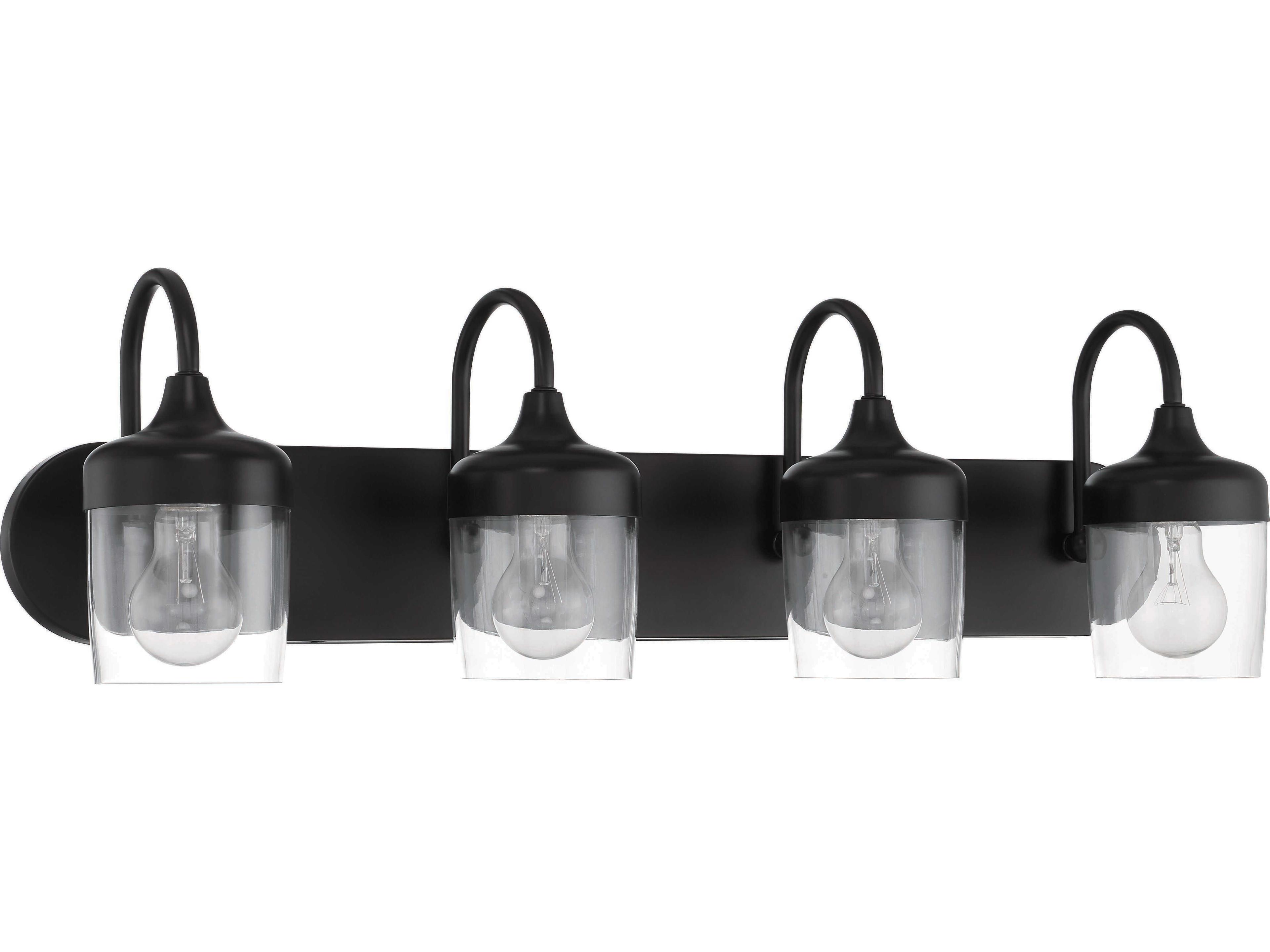 Wrenn 4-Light Flat Black Vanity Light