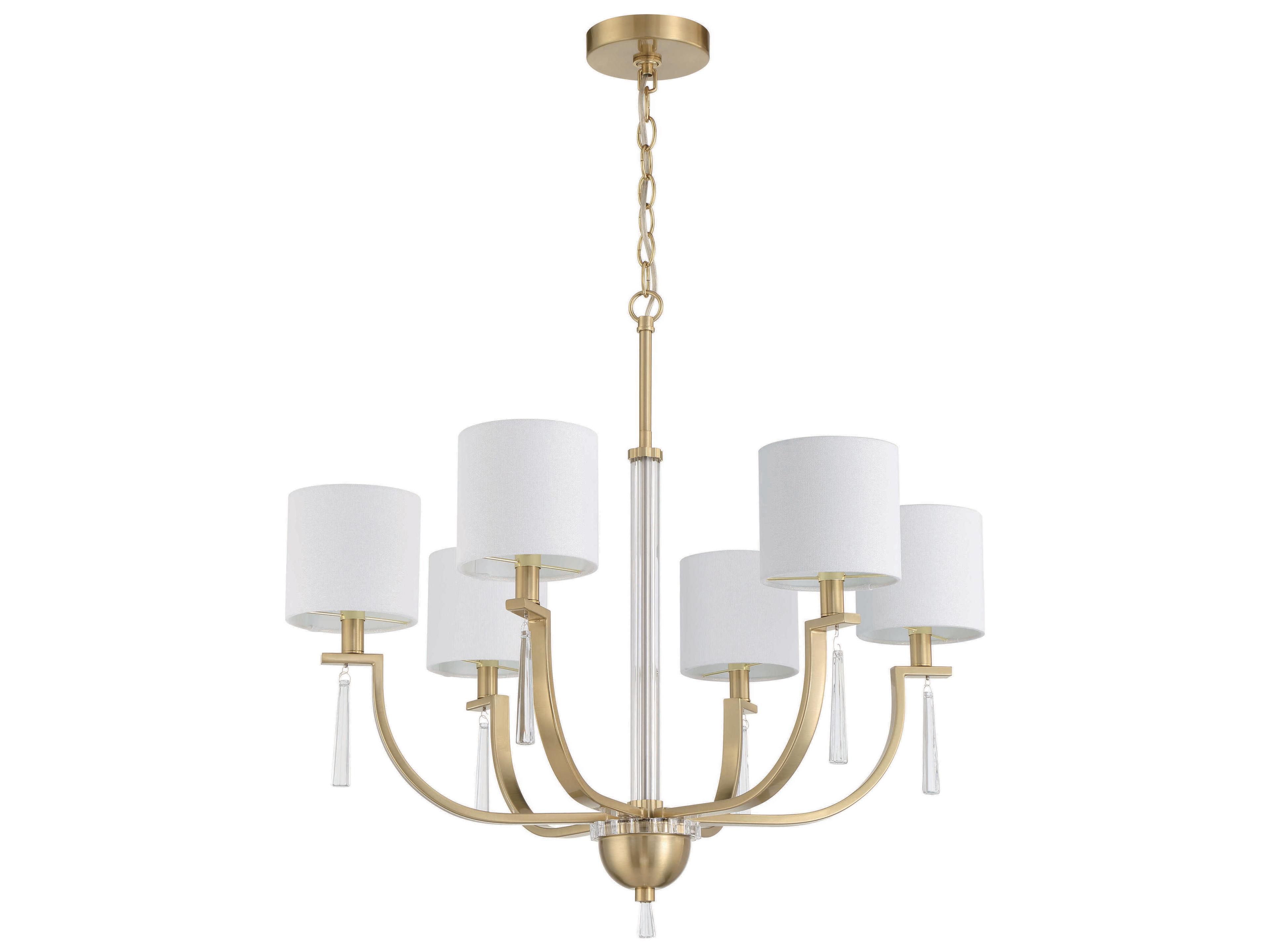 Fortuna 6-Light Satin Brass Drum Chandelier