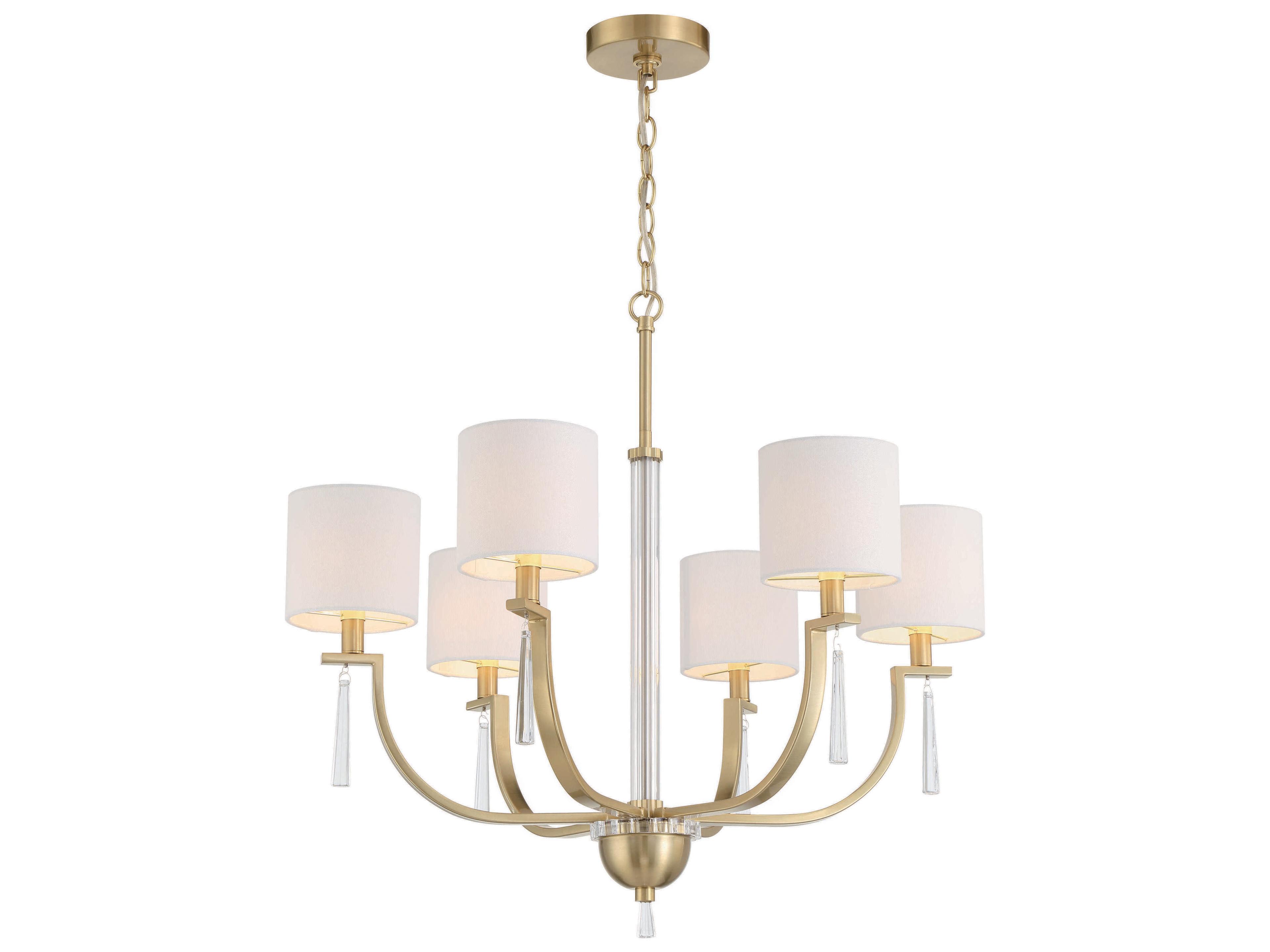 Craftmade Fortuna 6-Light Satin Brass Drum Chandelier