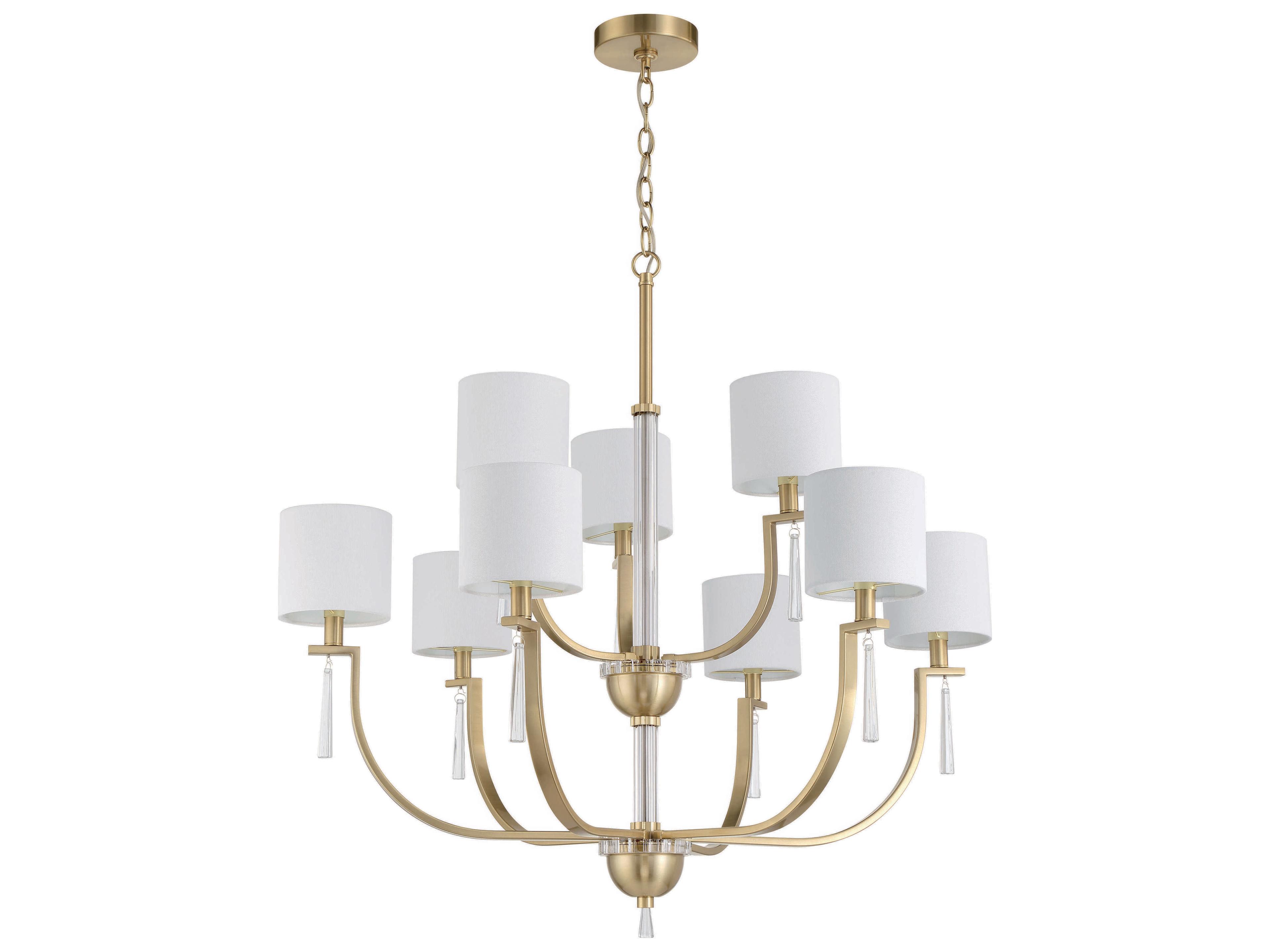 Fortuna 9-Light Satin Brass Drum Chandelier