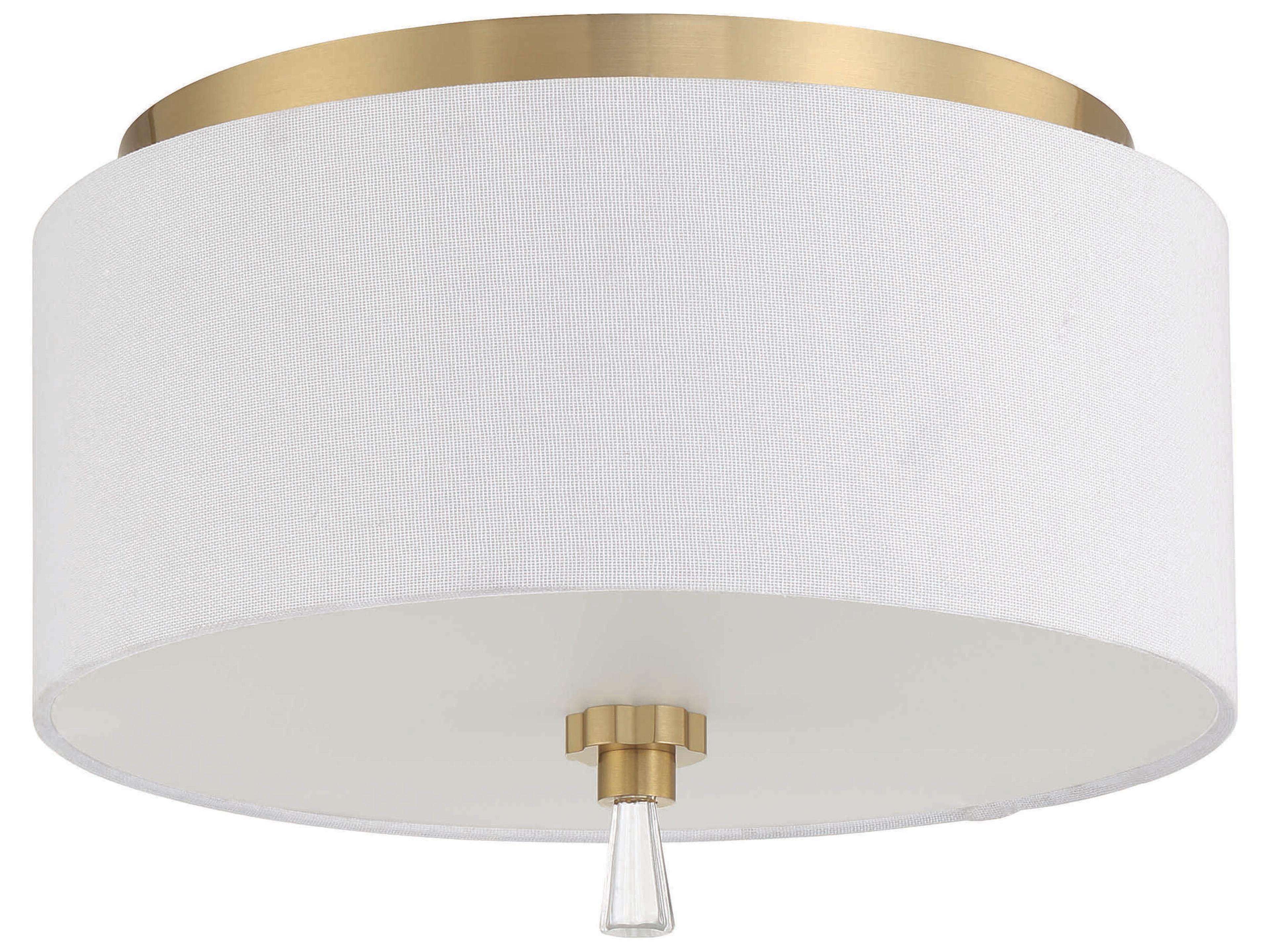 Fortuna 2-Light Satin Brass Drum Flush Mount