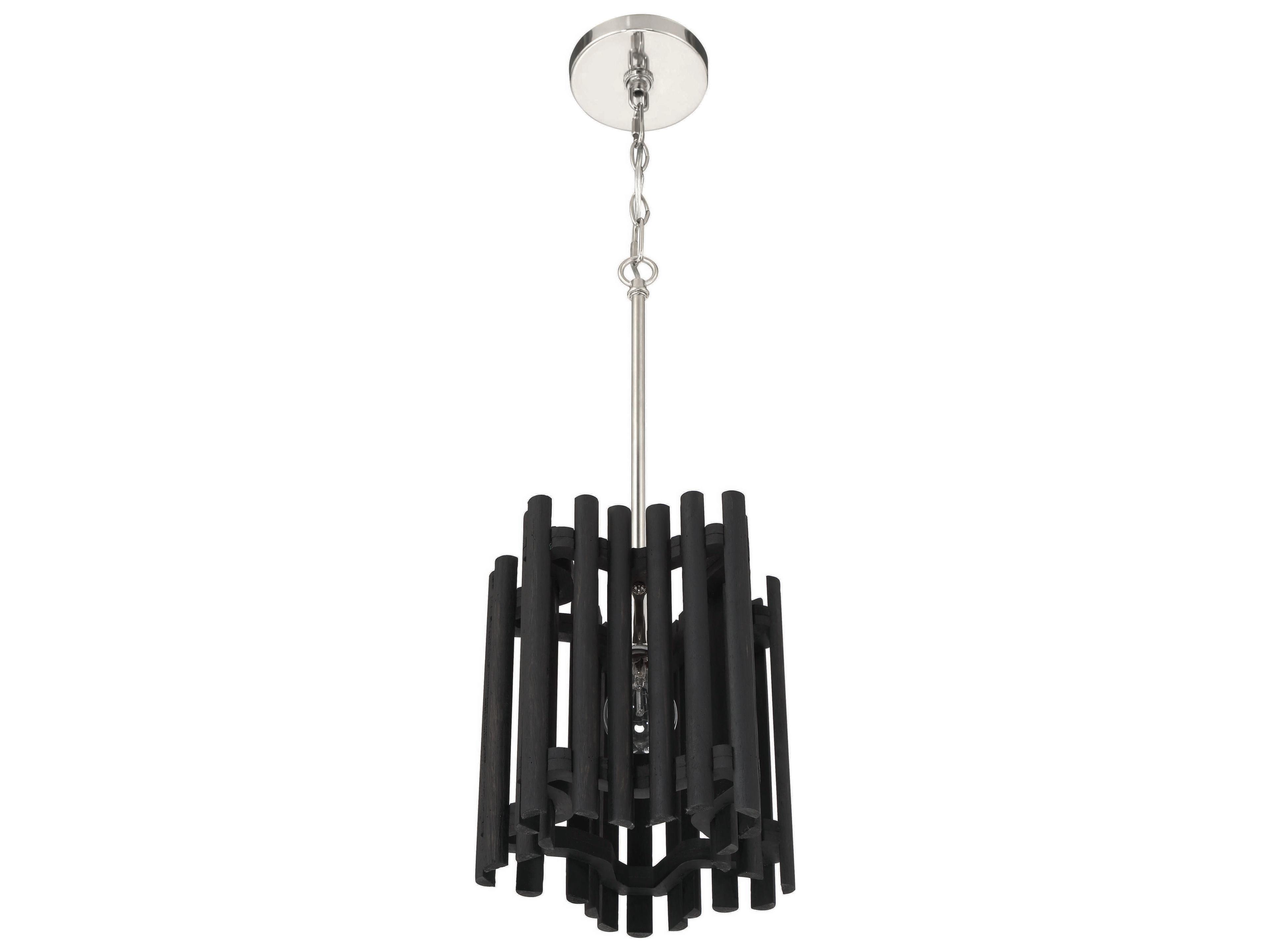 Craftmade Freeform 1-Light Polished Nickel Black Walnut Geometric Mini Pendant